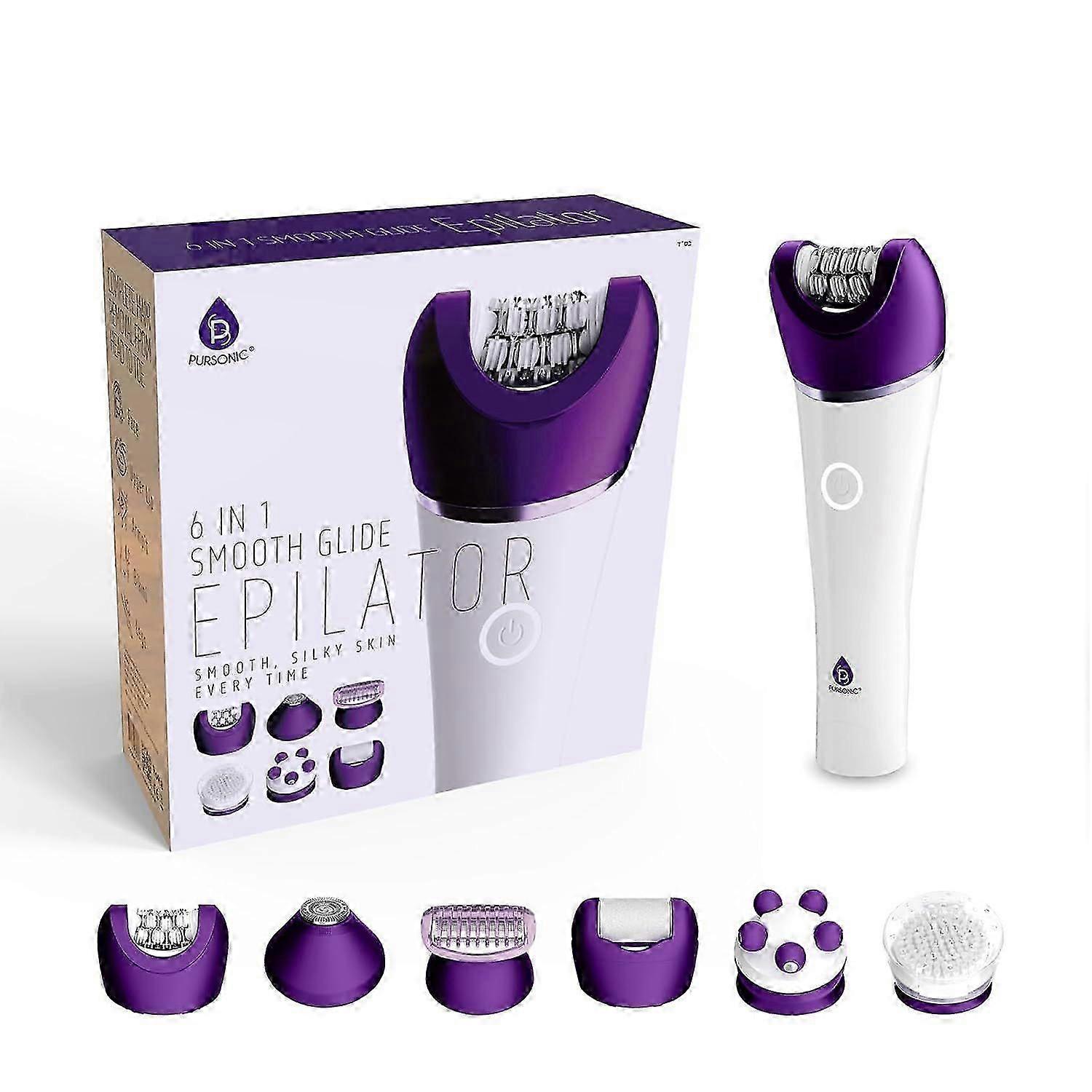 2025 Último Modelo 6-em-1 Smooth Glide Epilator para Mulheres, Molhado & Seco Elétrico