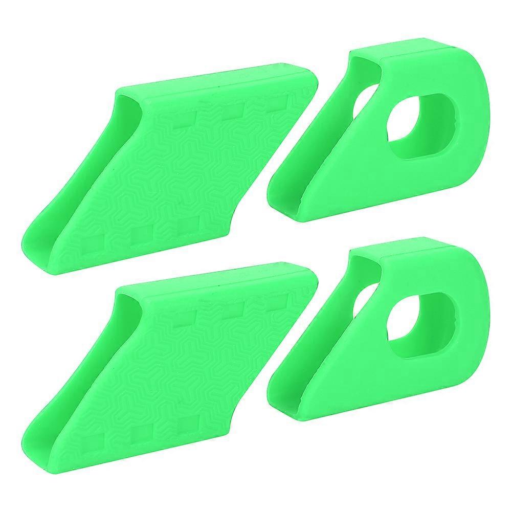 4PCS Silicone Bike Crank Protection Sleeve Arm Boots Protector Bicycle Accessory (Green)