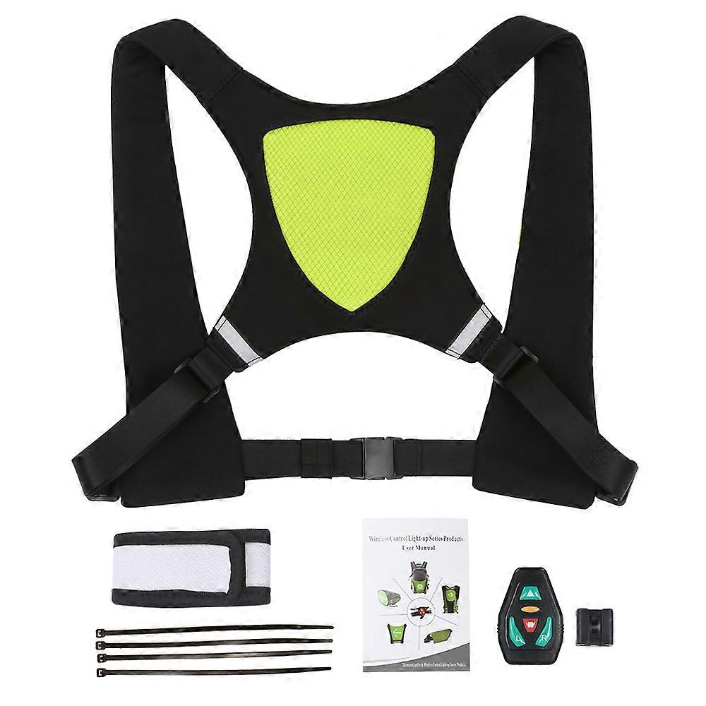 USB Rechargeable Reflective Vest Backpack with LED Turn Signal Light Remote Control Outdoor Sport Safety Bag Gear for Cycle Running Walking Jogging