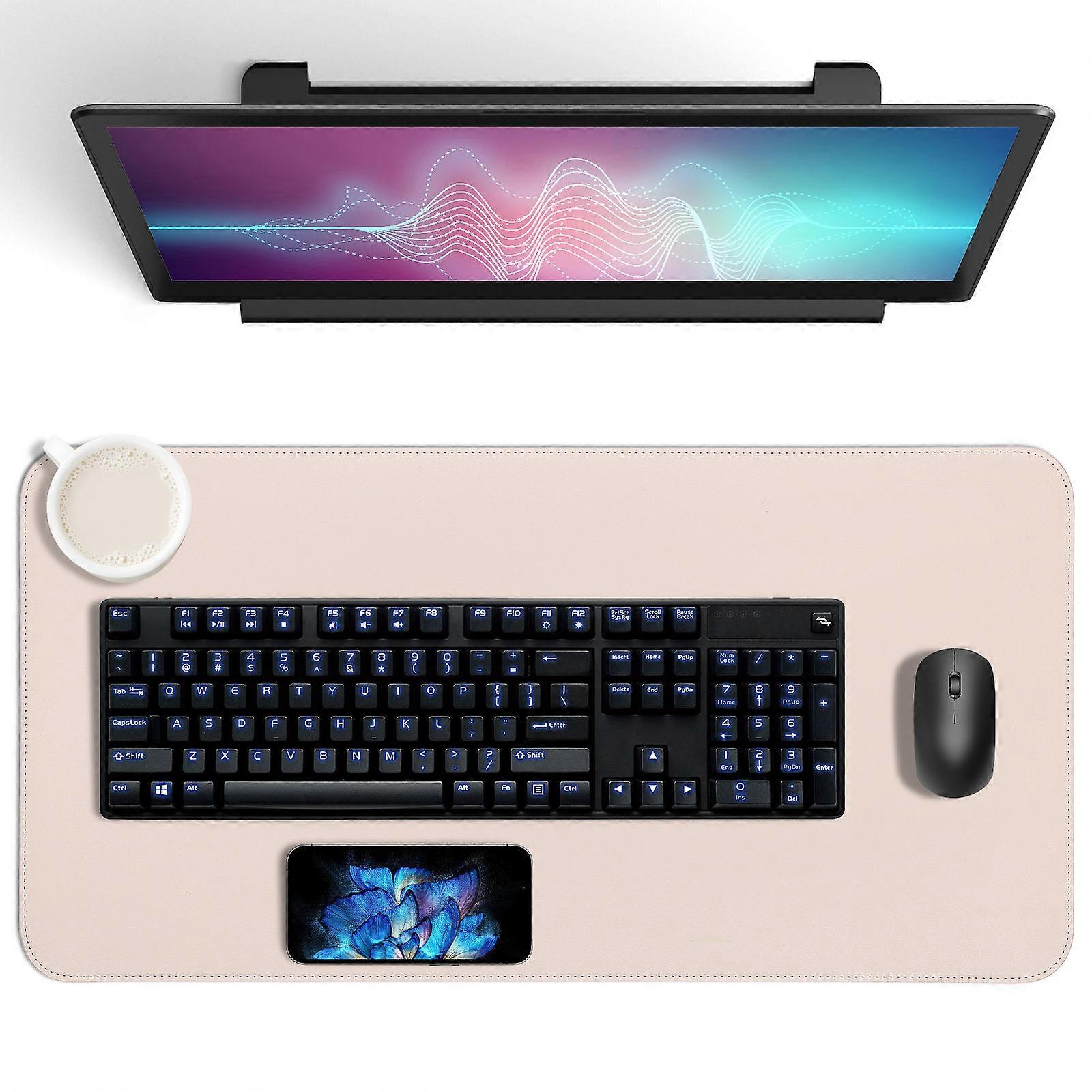 Stylish Large Desk Mat Cork Mouse Pad Comfortable Computer Pad for Home Office Easy to Clean with Strap Elegant Design for Gaming and Work