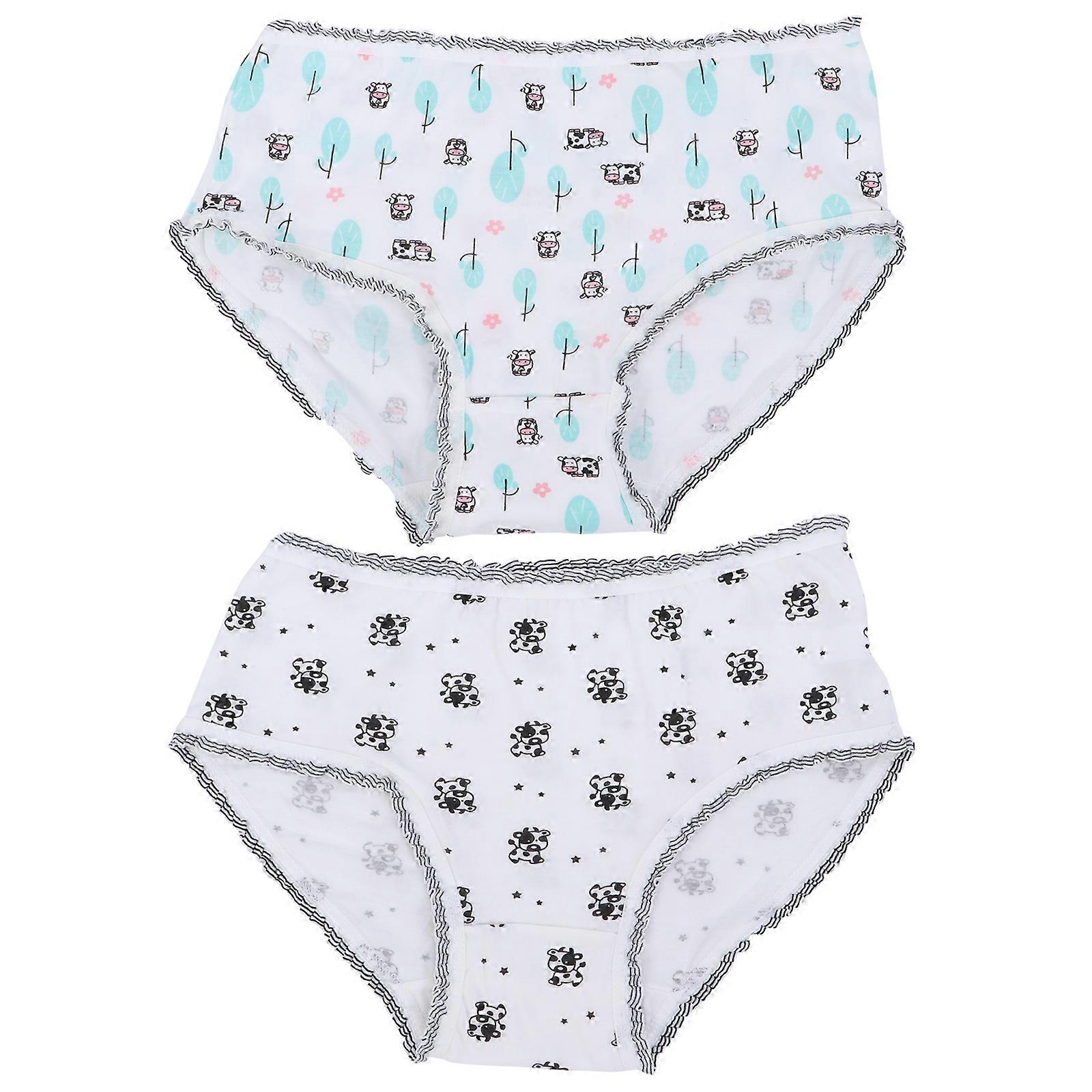 Briefs Print Full Briefs Comfortable Underwear for Women Black Small Cow L 2Set