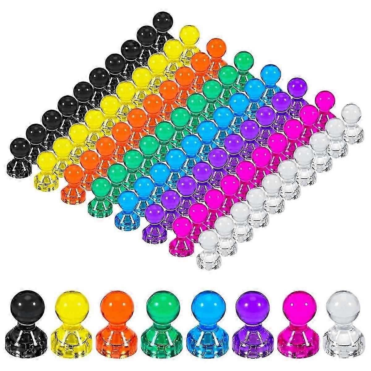 80PCS Strong Fridge Magnets, Colorful Push Pin Magnets White Board Magnets Refrigerator Magnet, Sma