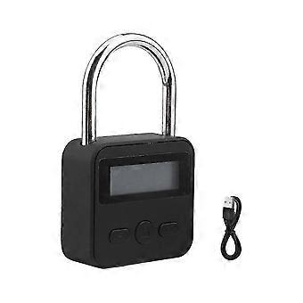 Metal Timer Lock, LCD Display Multi-Function Electronic Timer Lock, 99 Hours Max Timing, USB Rechar