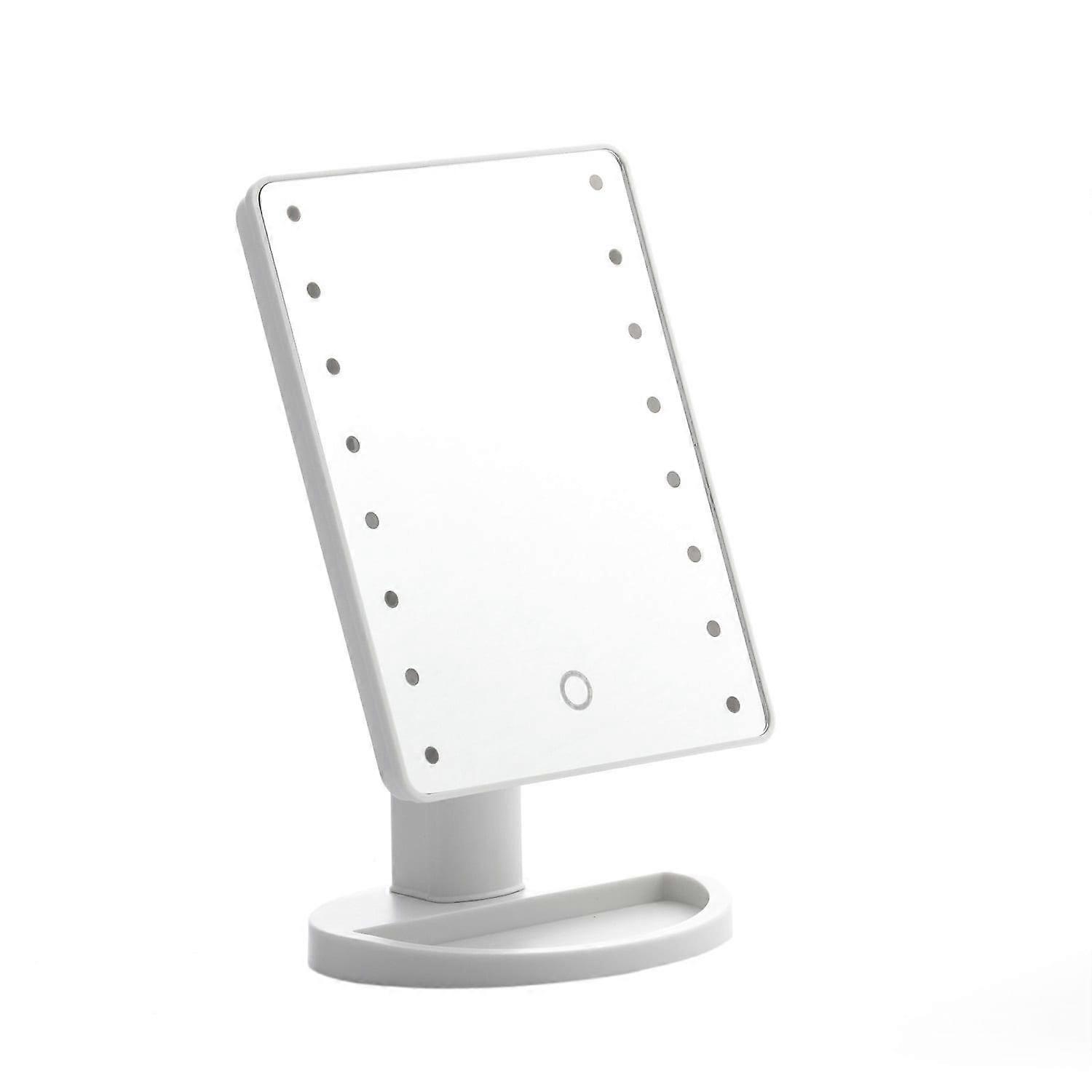 LED Makeup Mirror: Adjustable Brightness & 180° Tilt White