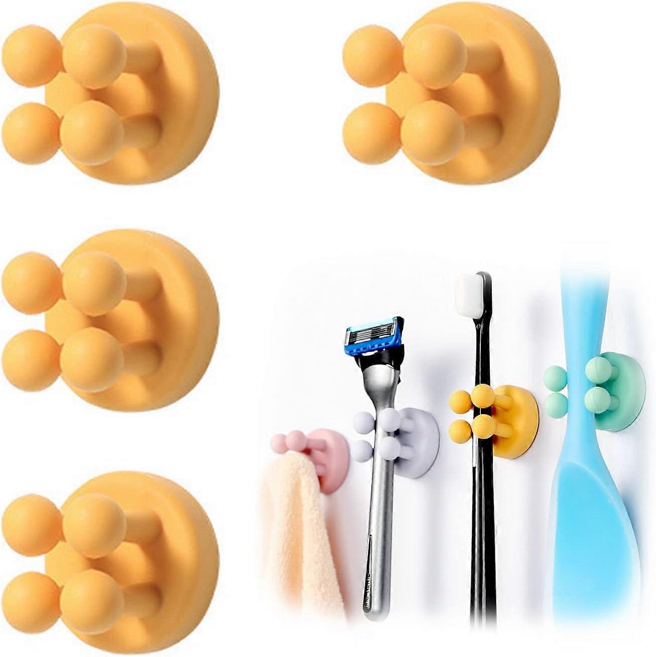 4-piece multifunctional silicone toothbrush holder