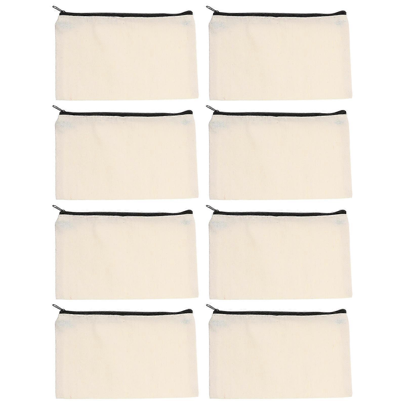 Pen Pouch Rectangular Stationery Storage Smooth Style Light Yellow 12Pcs