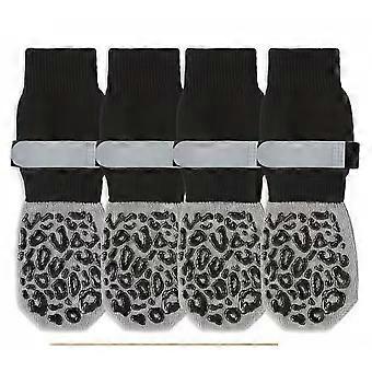4pcs Dog Grip Socks : Chaussettes antidérapantes pour animaux de compagnie pour planchers de bois franc - Chaussures pour chiens d’intérieur silencieux - Protecteurs de pattes extérieurs pour animaux de compagnie moyens et grands faciles à porter