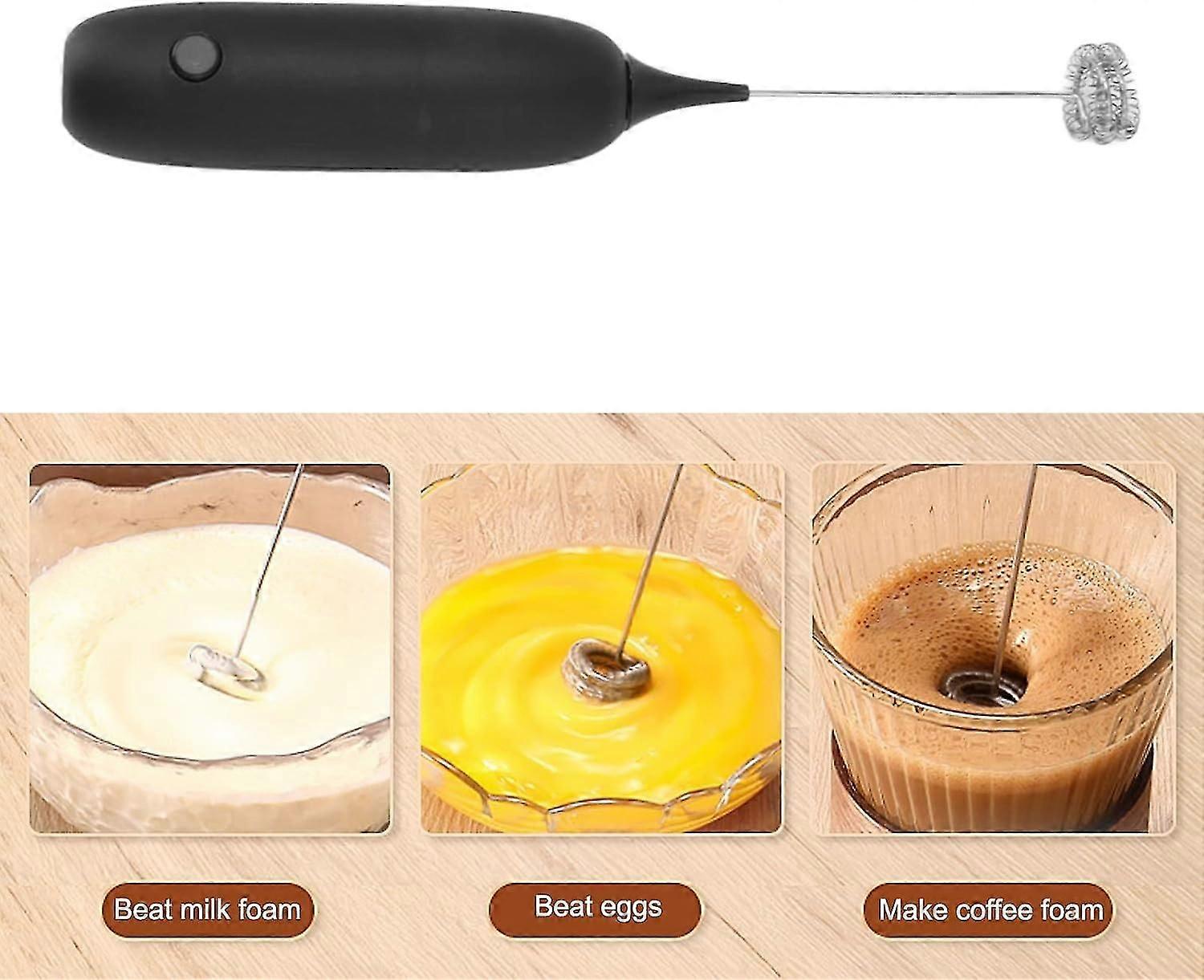 2025 Latest Model Handheld Egg Whisk Battery Operated, Black
