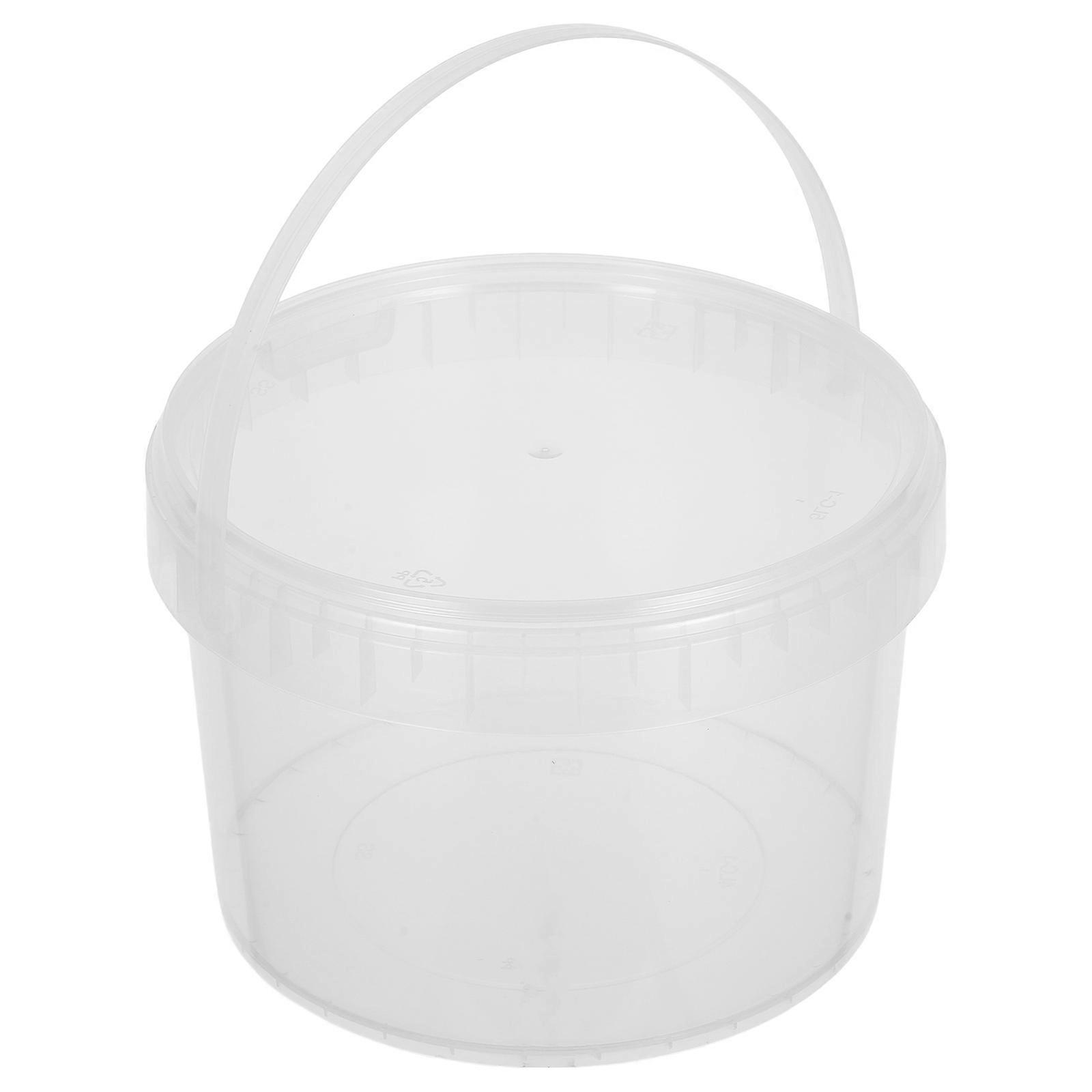 Transparent Water Storage Bucket with Handle and Lid – Multi Purpose Household Container for Kitchen, Laundry, and Cleaning Organization