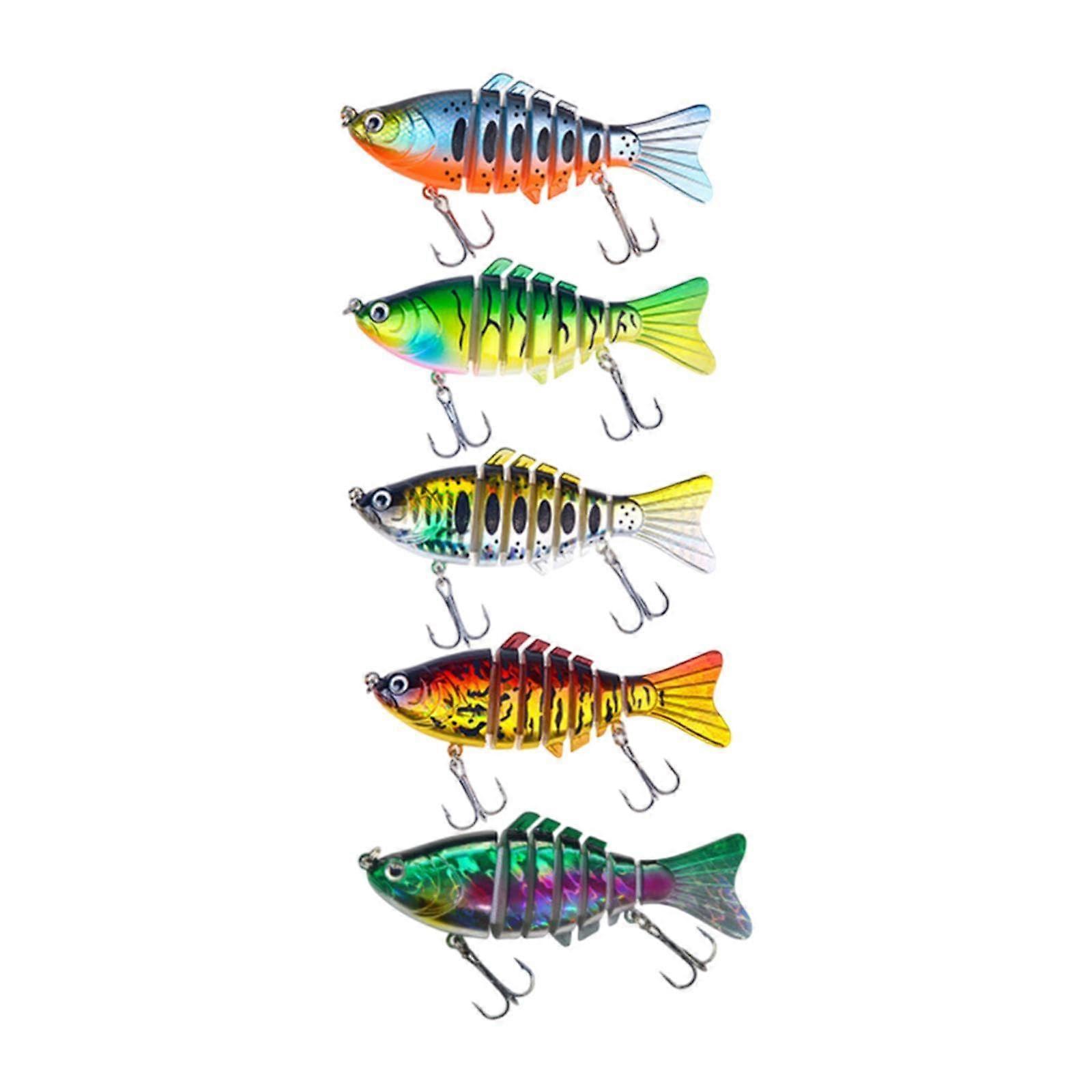 5X 7 Segment Fishing Lure Slow Sinking Gift MultiJointed Swimbaits Crankbaits for Beginner Family Amateurs