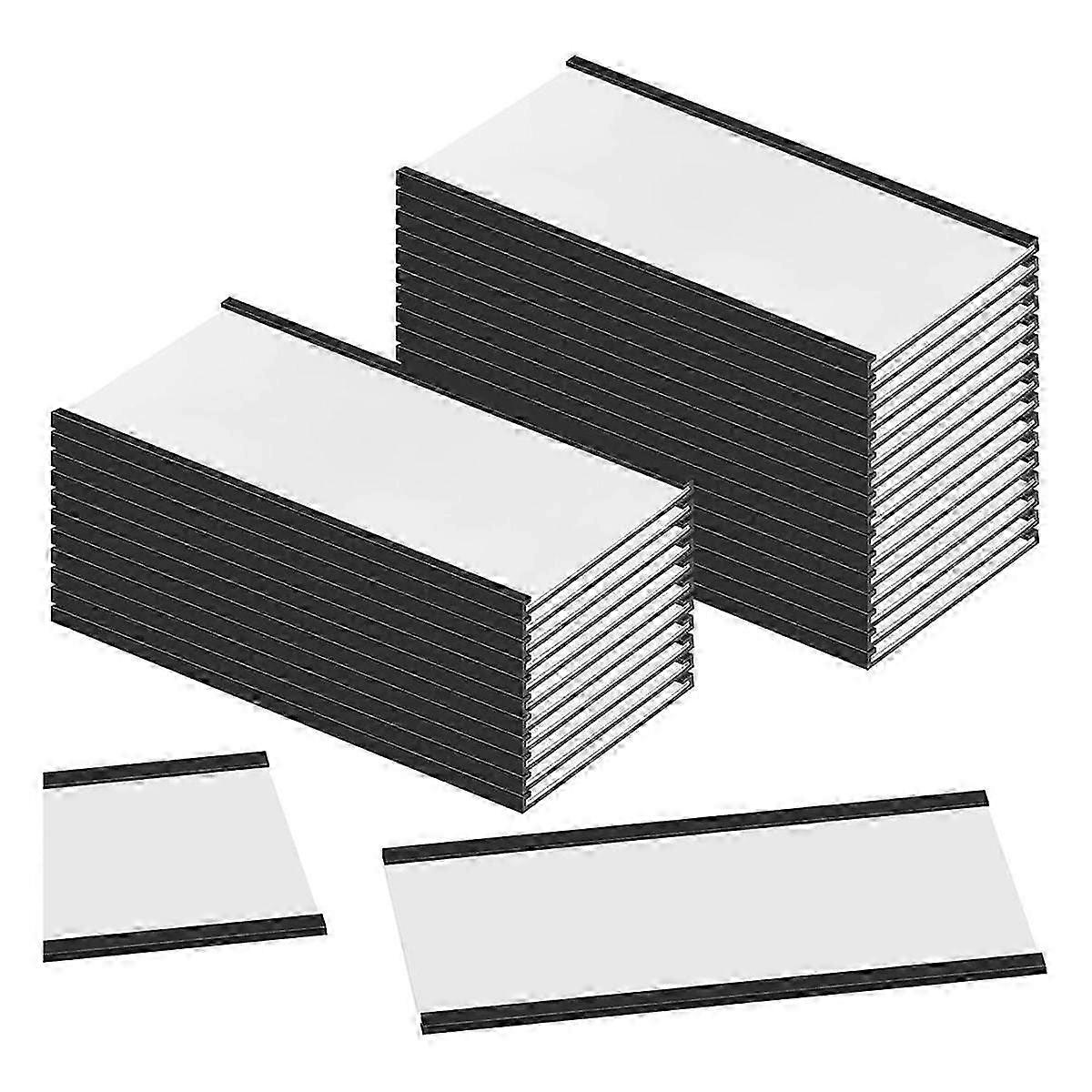 Magnetic Label Holders 4 X 2In C Channel Holders with Clear Protectors and Paper Inserts 30 Sets