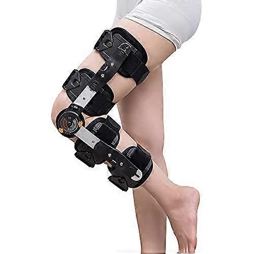 Knee Brace with Hinge, Adjustable Length 5164 cm, 10120° Angle Adjustment, Comfortable Fabric, For Meniscus Injuries