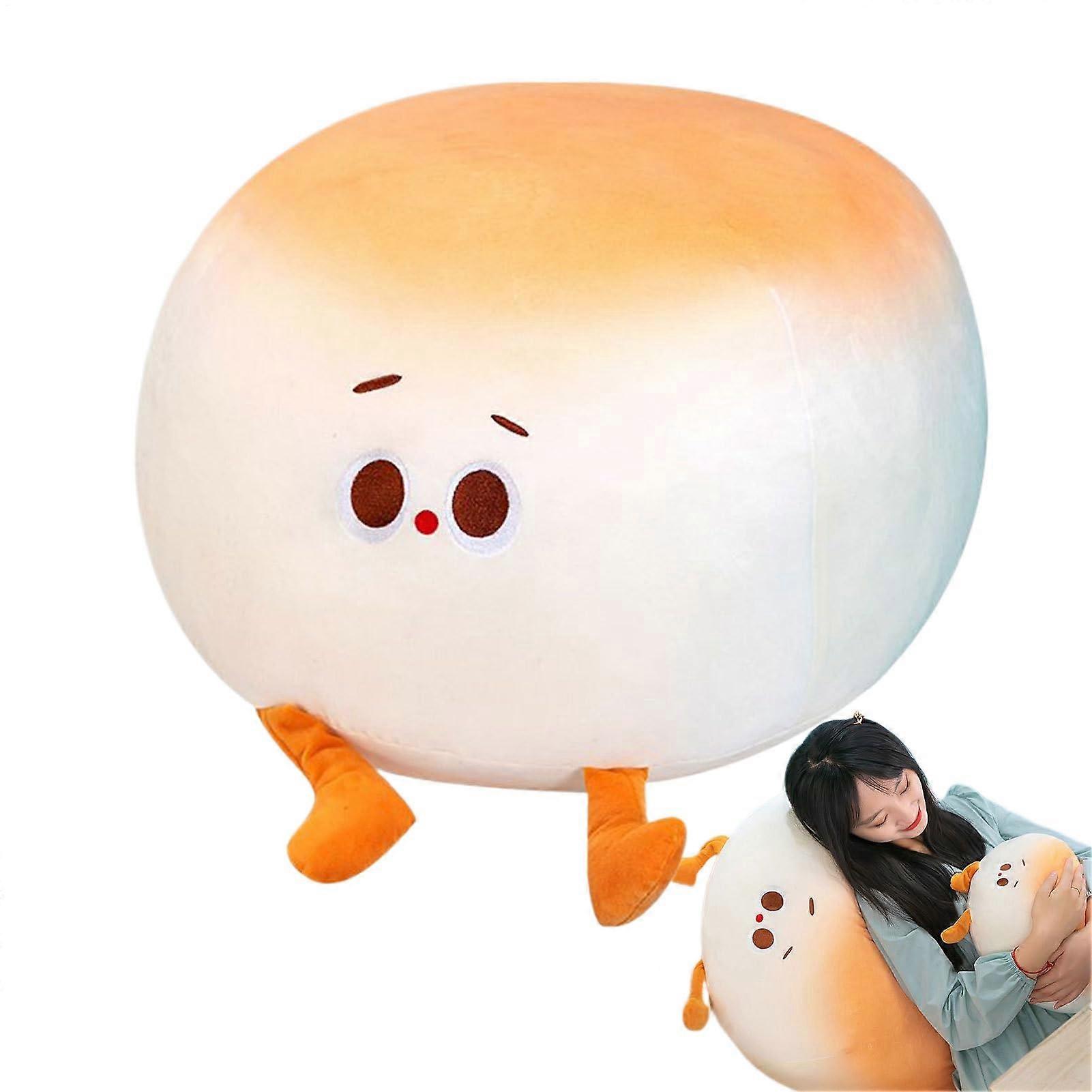 Bread Plush Cushion for Sleeping and Cuddling, with Interchangeable Face Decoration for Sofa and Living Room