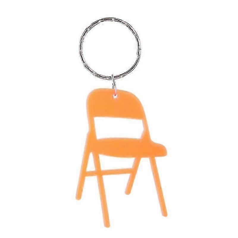 Acrylic Mini Backrest Chair Keychain Funny Folding Chair Pendant Keyring