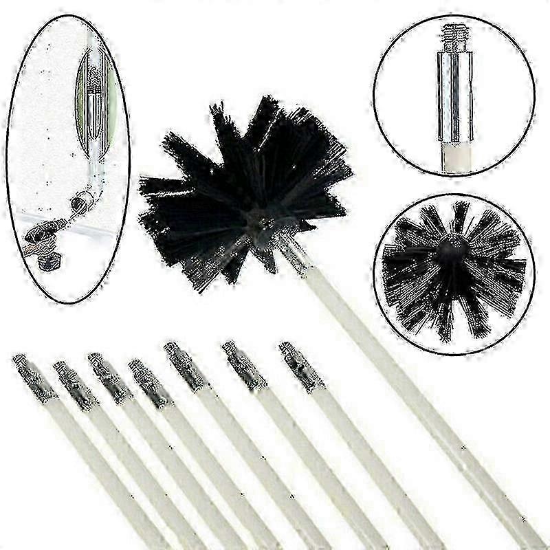 Chimney Cleaning Set with Rod and Brush