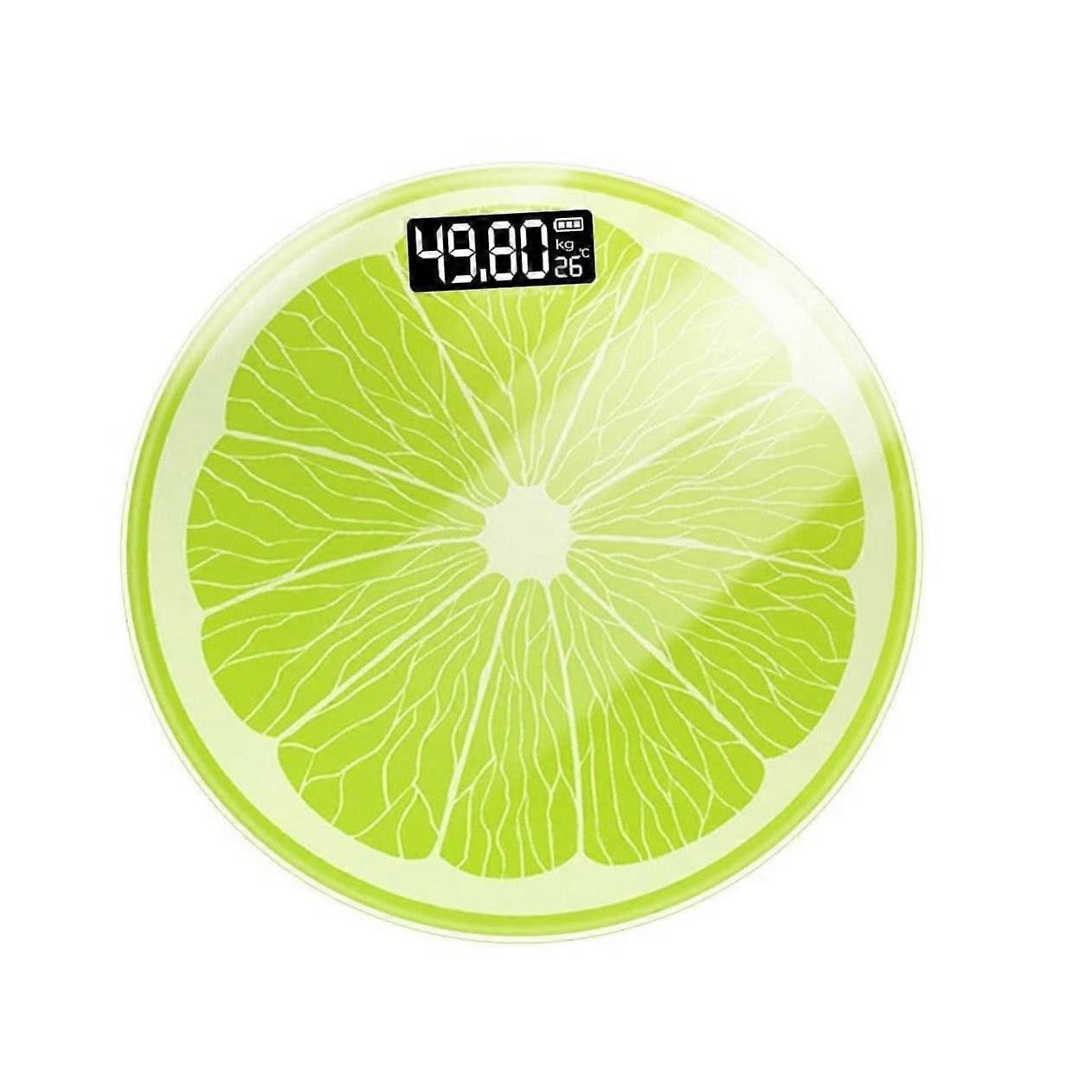1 Piece Lemon Design Scale Precise Body Weight Analysis with Large LED Display EnergySaving and for Health Monitoring at Home Batteries