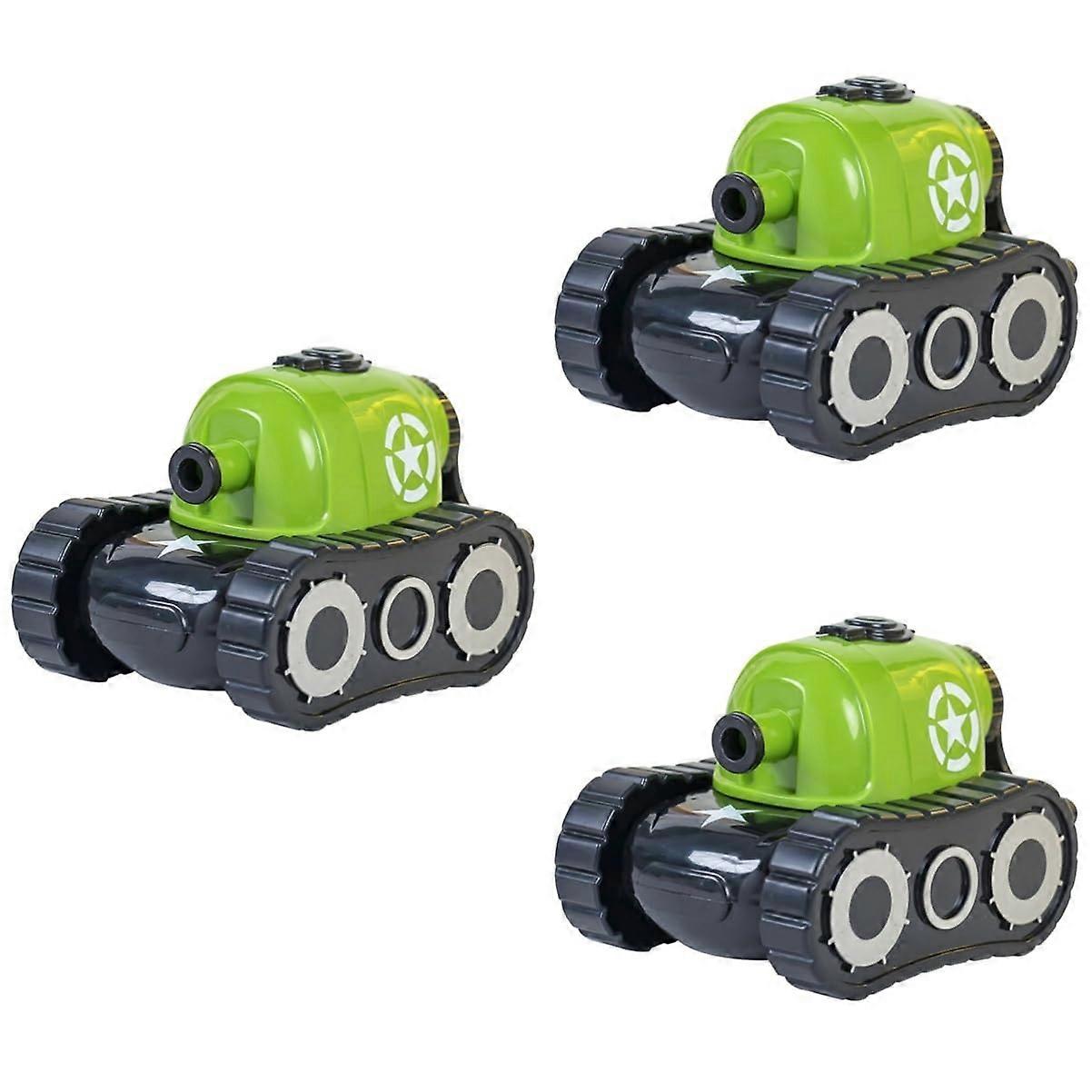 3St Cartoon Hand Crank Pencil Sharpener Green Tank Automatic Sharpener for Eyebrow Pencils and Standard Pencils