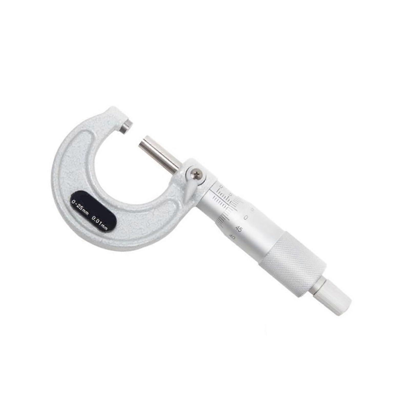 Outside micrometer, measuring range 025/2550/5075/75100 mm, accuracy 0.01 mm, models 103137, 103138, 103139