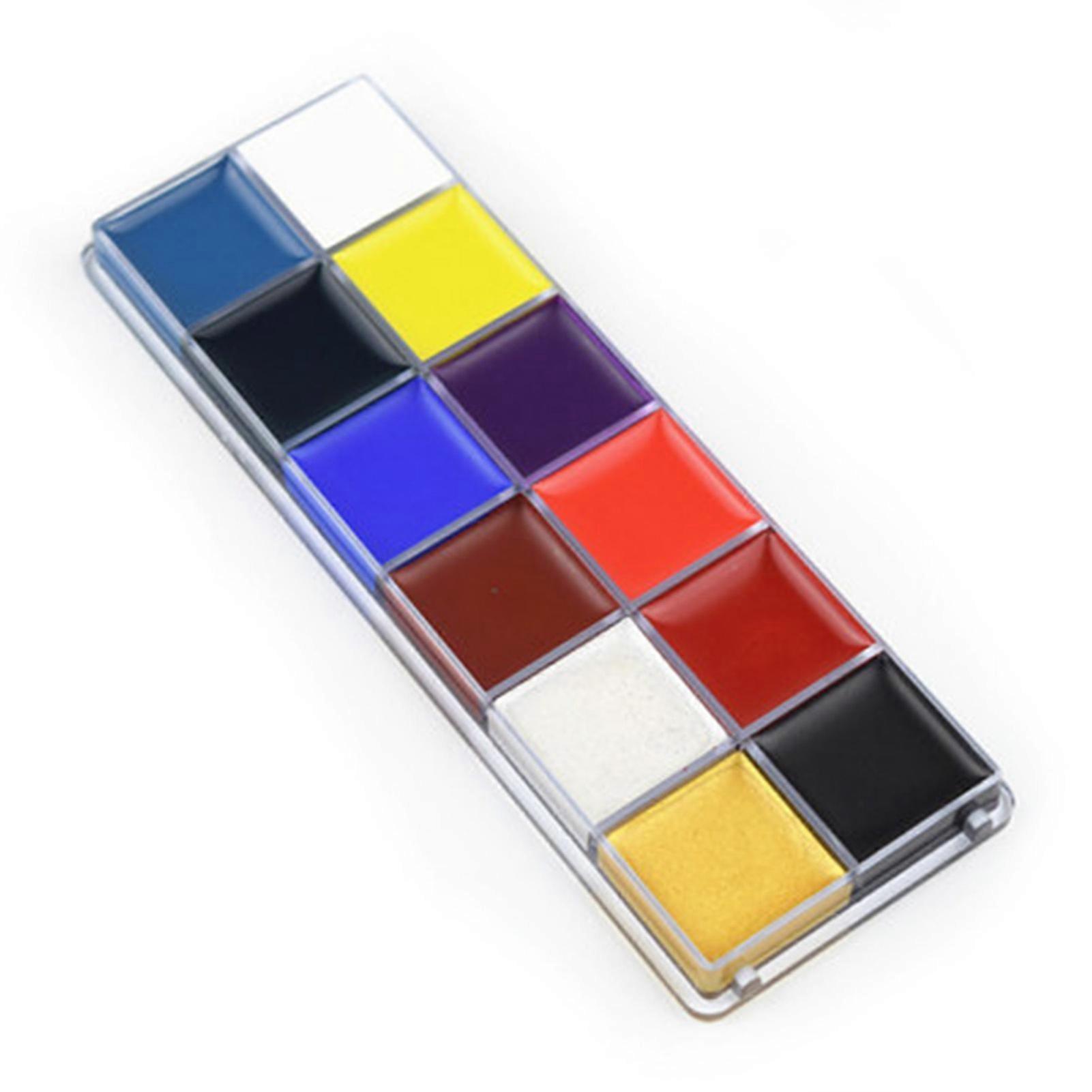 Body Painting Palette 12 Colors Refreshing Irritating Free Professional Face Paint Palette for Halloween Dancing Party