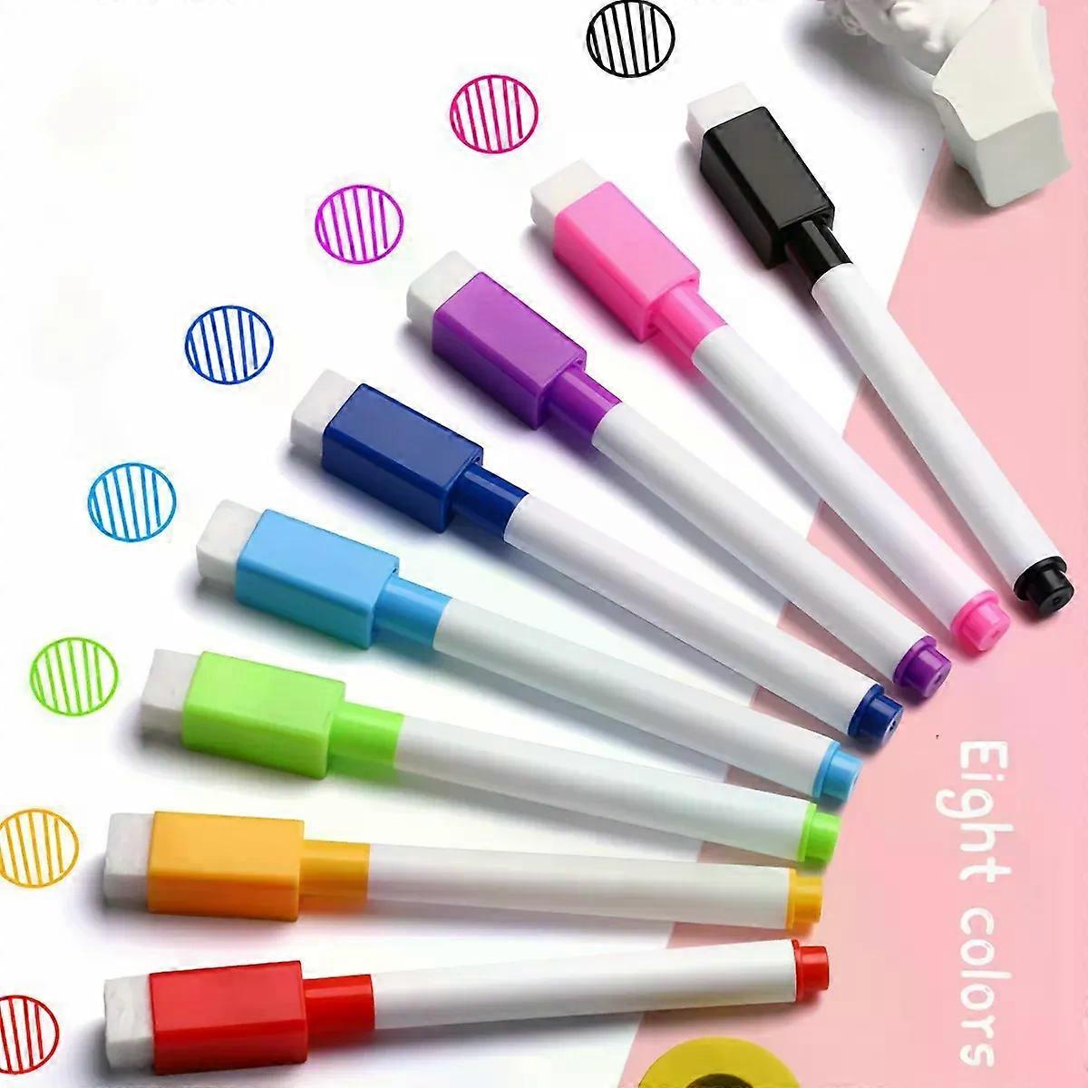 Office 8 PC Erasable Whiteboard Pens Set - Μαγνητικό, εύκολο να σκουπιστεί, χωρίς γρατσουνιές δείκτες με χρώμα τυχαίο σχέδιο - Είδη γραφείου