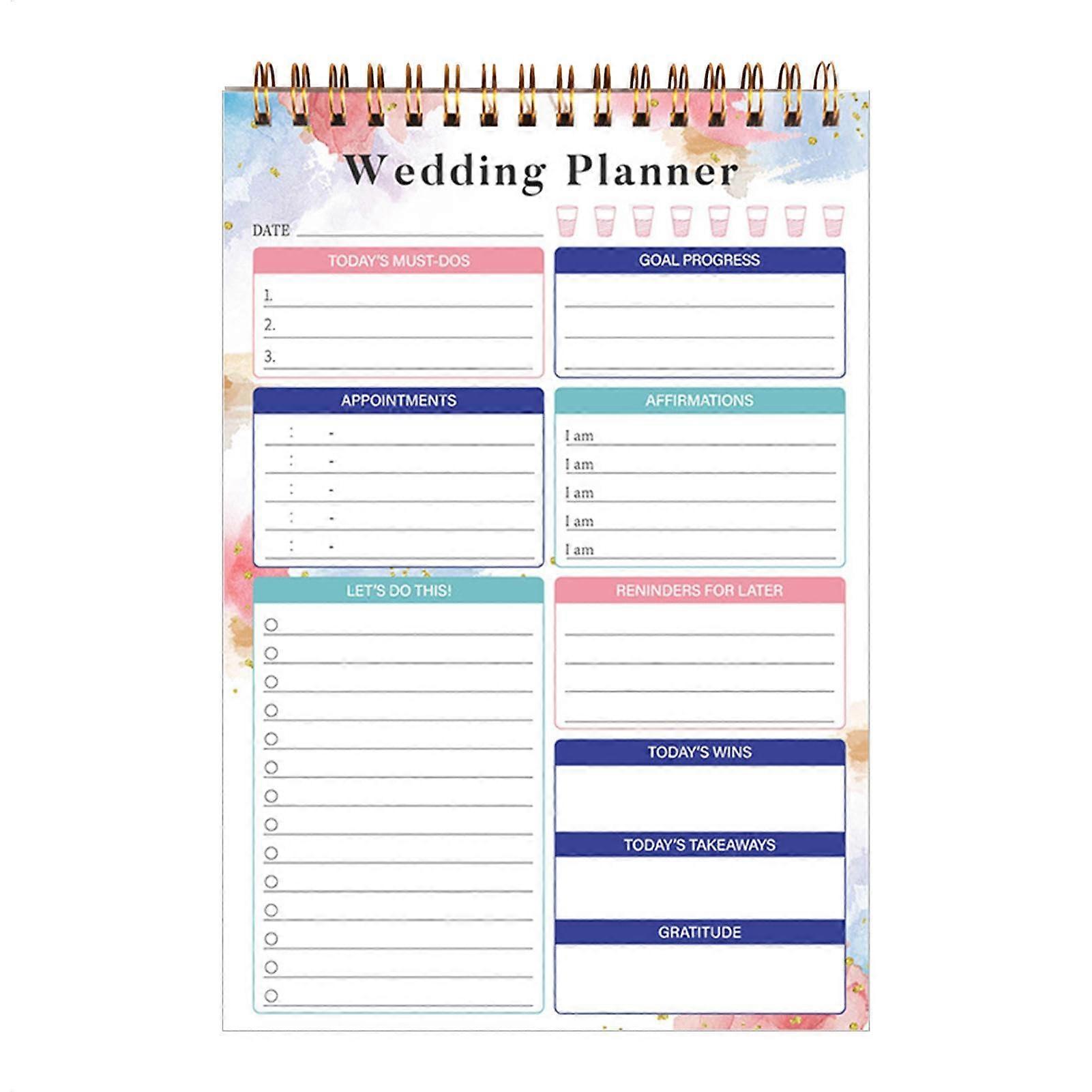 Wedding Planner Book | Double-Sided Bride Planner, Note Organizer, Exquisite Wedding Notebook for Bride Planning
