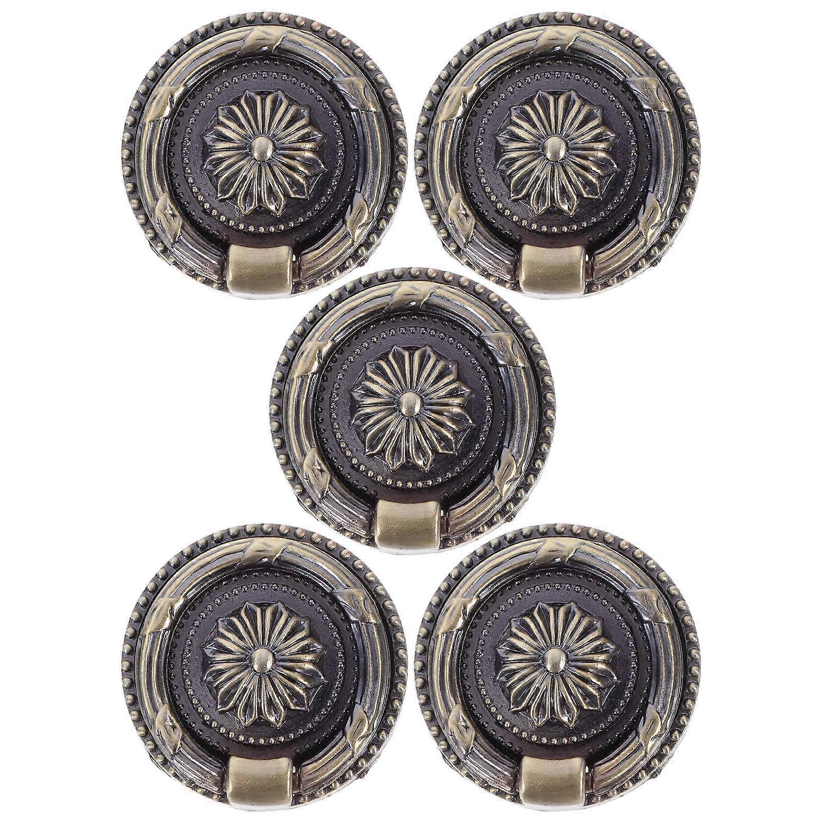 Furniture Pulls And Knobs Drawer Handle Bathroom Use Round Shape Metal Material 5Pcs