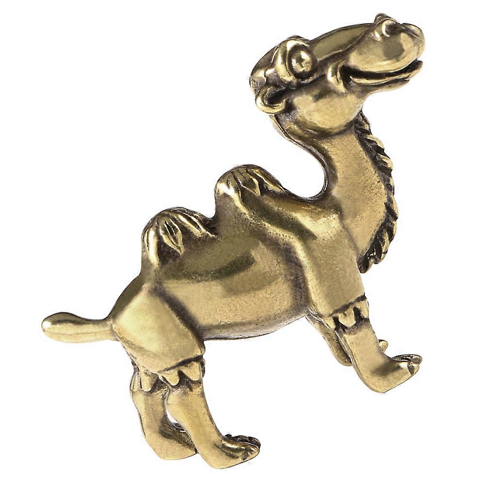 Brass Camel Sculpture Golden Durable Craftsmanship Mini Camel Figurine for Home Use Desk Decor