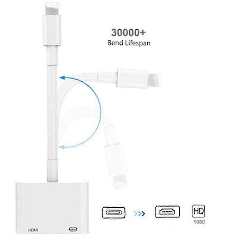 5x 1080P電話-HDMI互換アダプタープロジェクションケーブルiPhone用オーディオ同期スクリーンコネクタiPod-HDディスプレイTVモニター