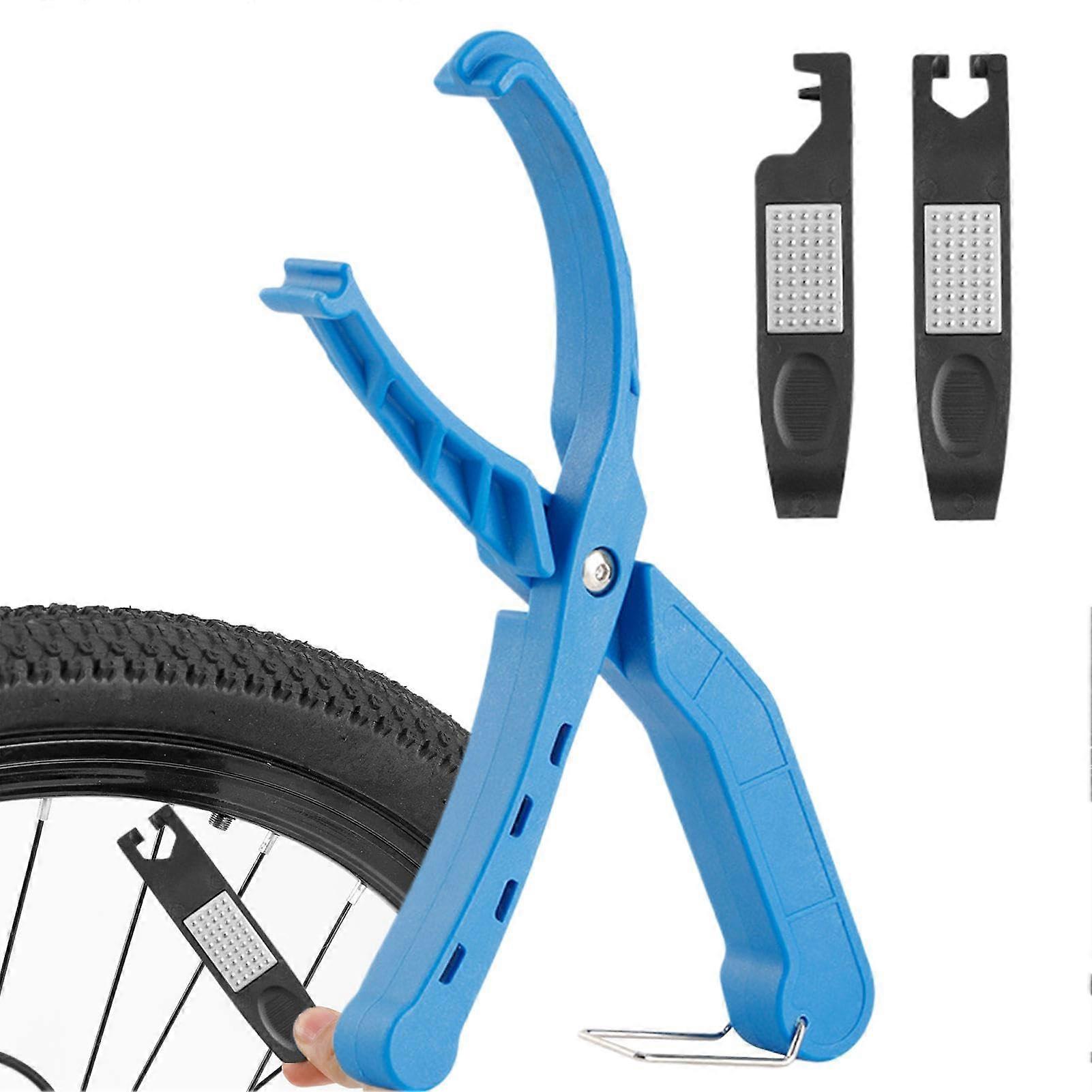 Tyre Pliers Tool, Bicycle Hand Tire Pliers, Rim Tyre Lever, Multipurpose Removal Clamp, Portable Tool for Road Bike Blue