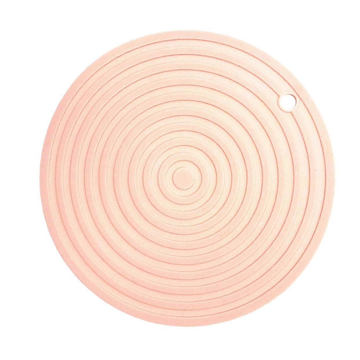 Large Round Silicone Placemats Apricot Color NonSlip and HeatResistant Versatile Coasters Plate and Bowl Mat for Dining Room