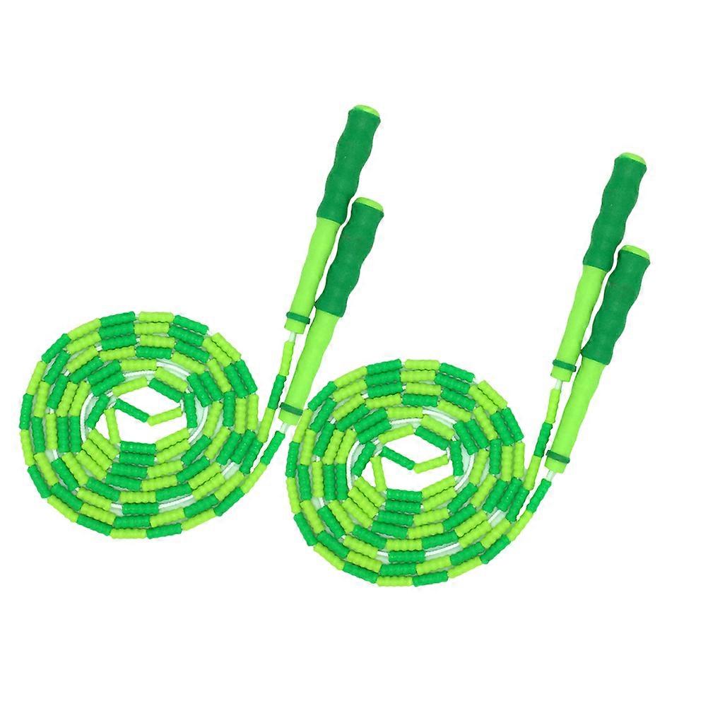 Lightweight Jump Rope Exercise – Ergonomic Non Slip Handles, 2pcs Green Skipping Rope for Sports Training