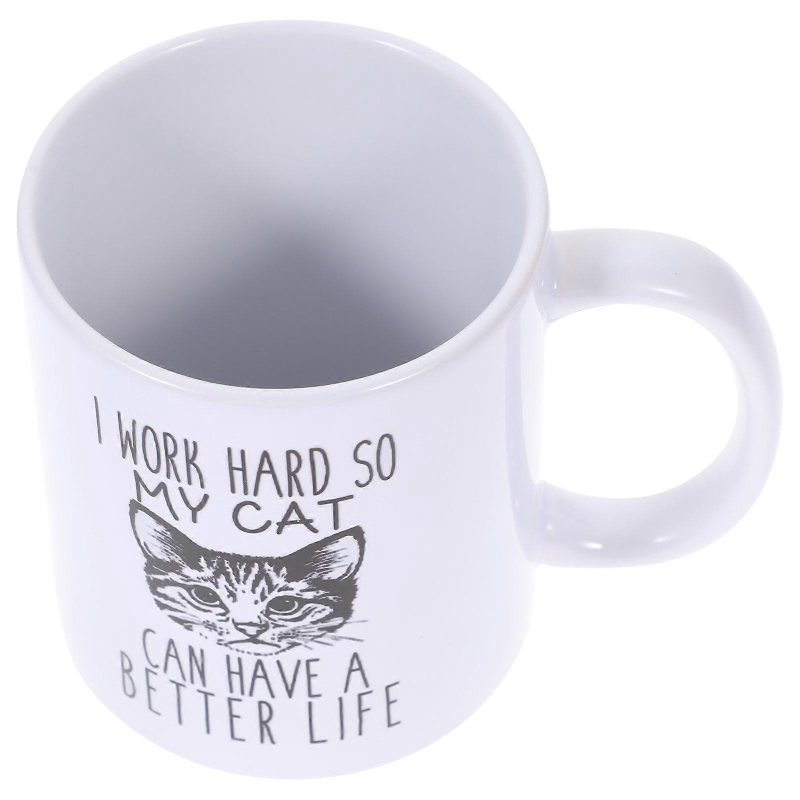 Cat Pattern Ceramic Water Cup for Storage 1 Piece Home Supply