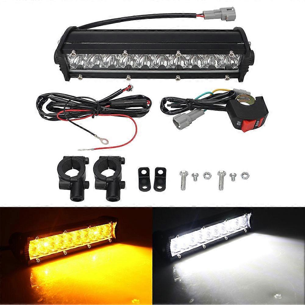 60W Motorcycle Led Headlight Light Bar Kit With Mounting Bracket Switch Wiring