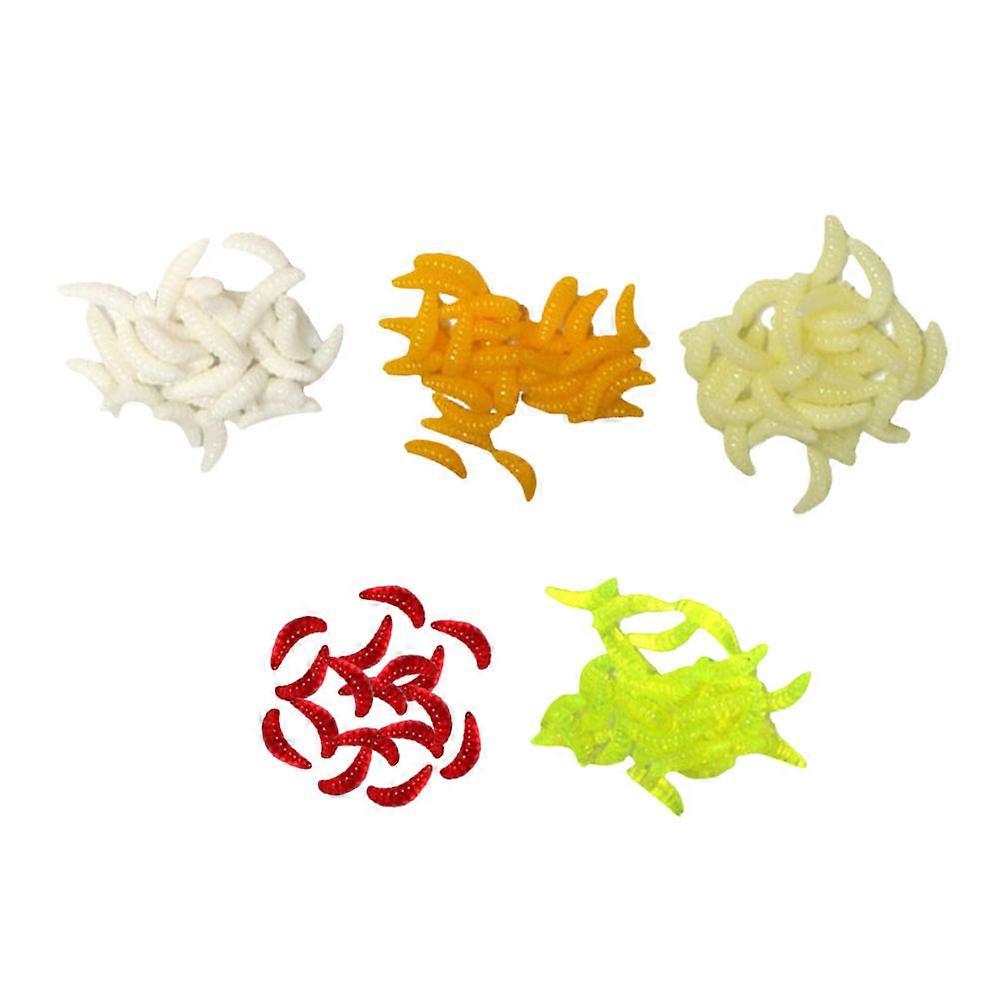 Worm Fishing Lure Fishing Accessories Fishing Enthusiasts Assorted Color PVC Material 50pcs A Pack 5 Packs