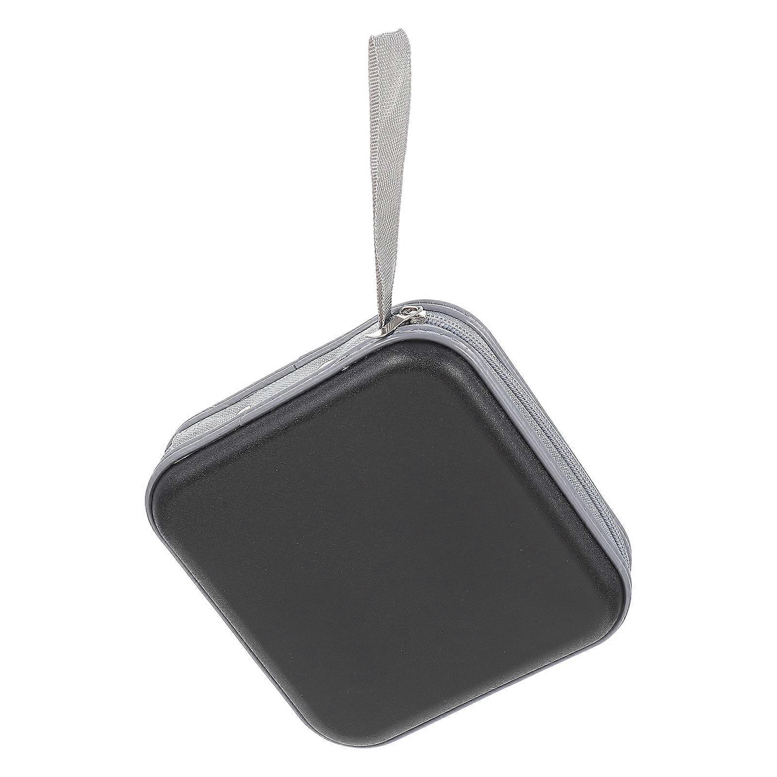 Plastic CD Case DVD Organizer Disc Storage Square Black 15x15cm Portable Use 1Pack