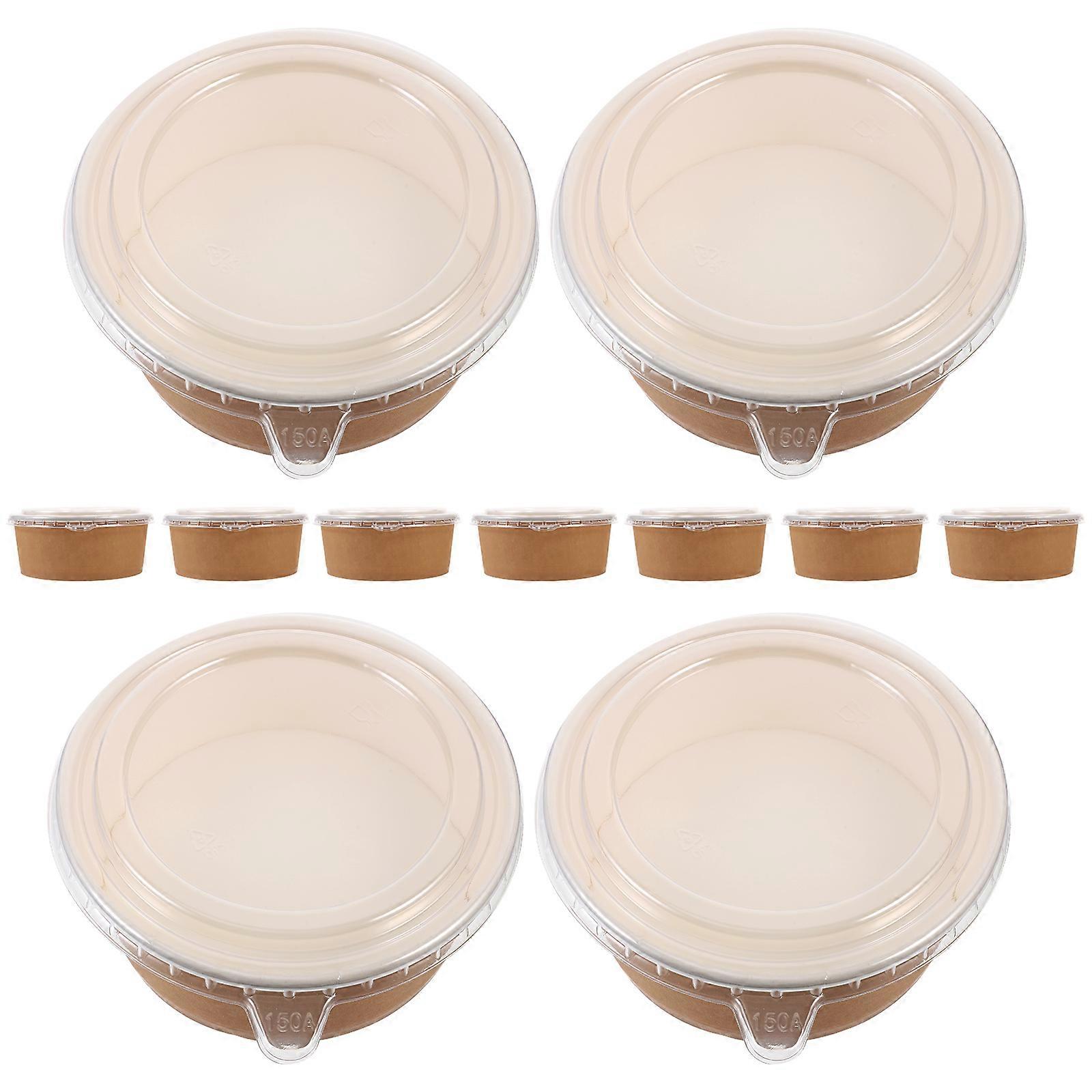 20pcs Kraft Bowls for Fruit Salad Food Packaging Containers with Lid 26oz Perfect for Party Favor