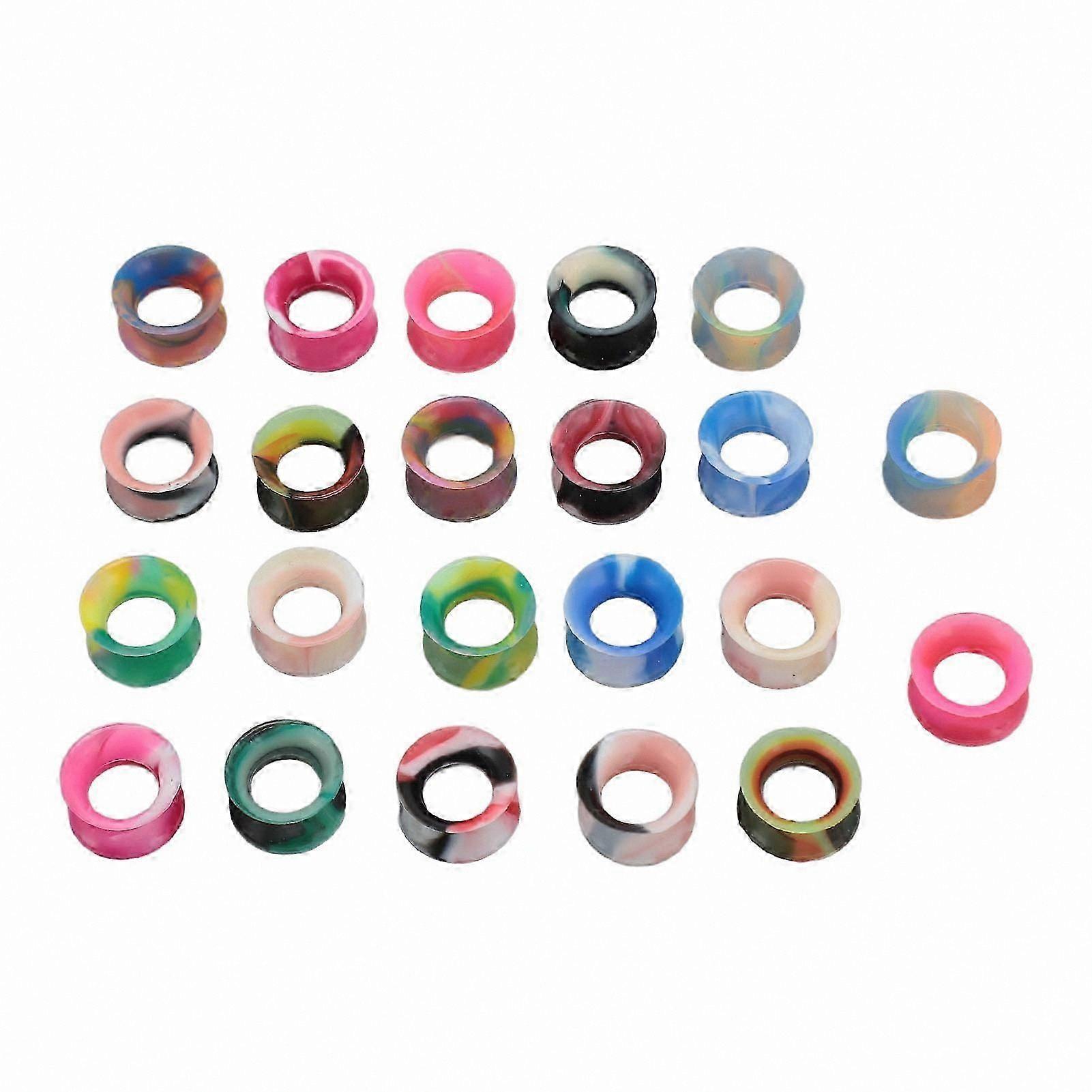 11 Pairs Soft Silicone Ear Tunnels, 12mm Mixed Color Reusable Hollow Ear Plugs for Stretching