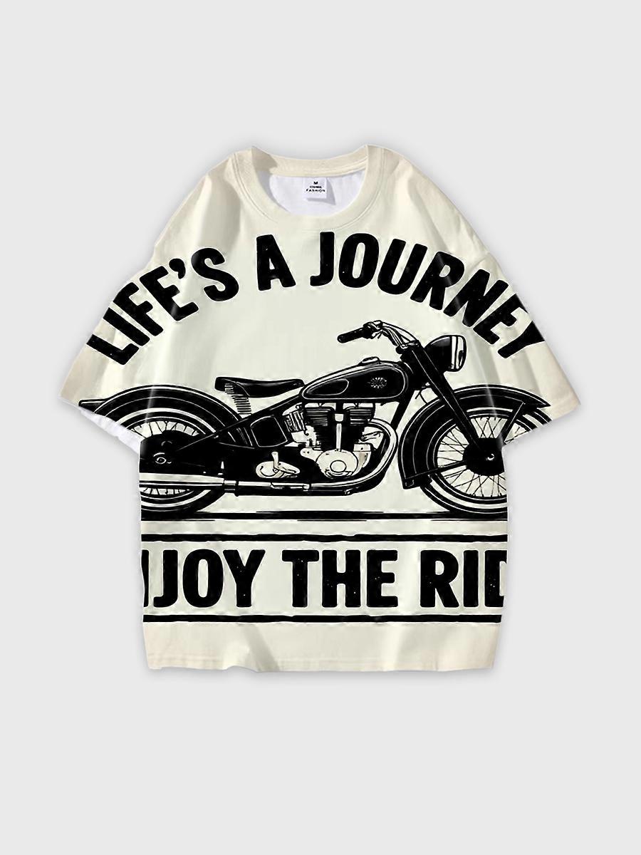 T-shirt round neck Pattern loose short sleeve E323