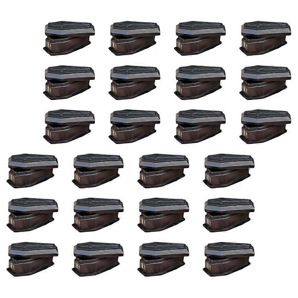 Halloween Coffin Boxes with Lid for Decor Made of Plastic Black Color 24 Pcs 3 x 1.5 x 0.75 Inches