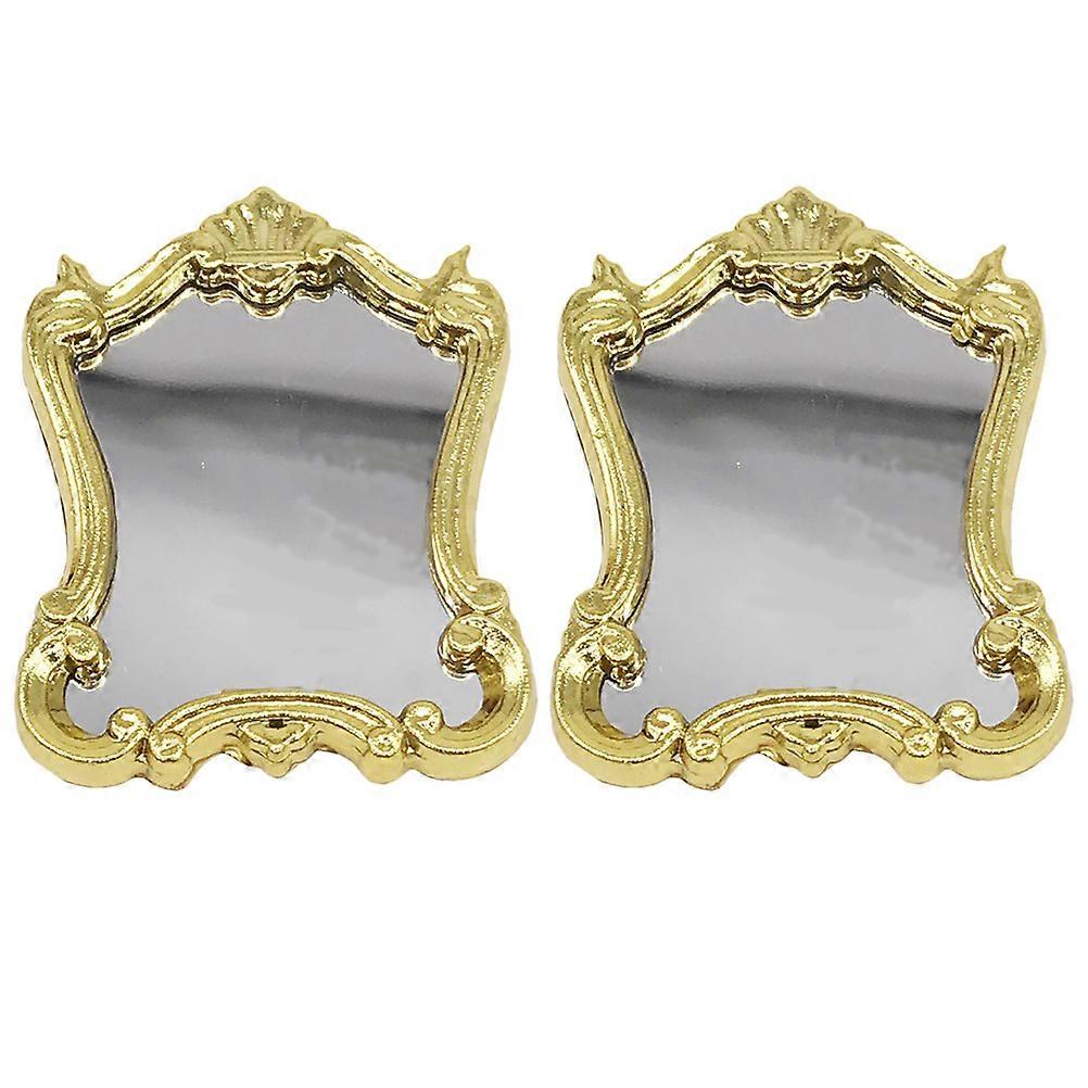 Decorative Mini Mirrors Dolls House Toys Rectangular 6.5X5.2CM For Children 2Set