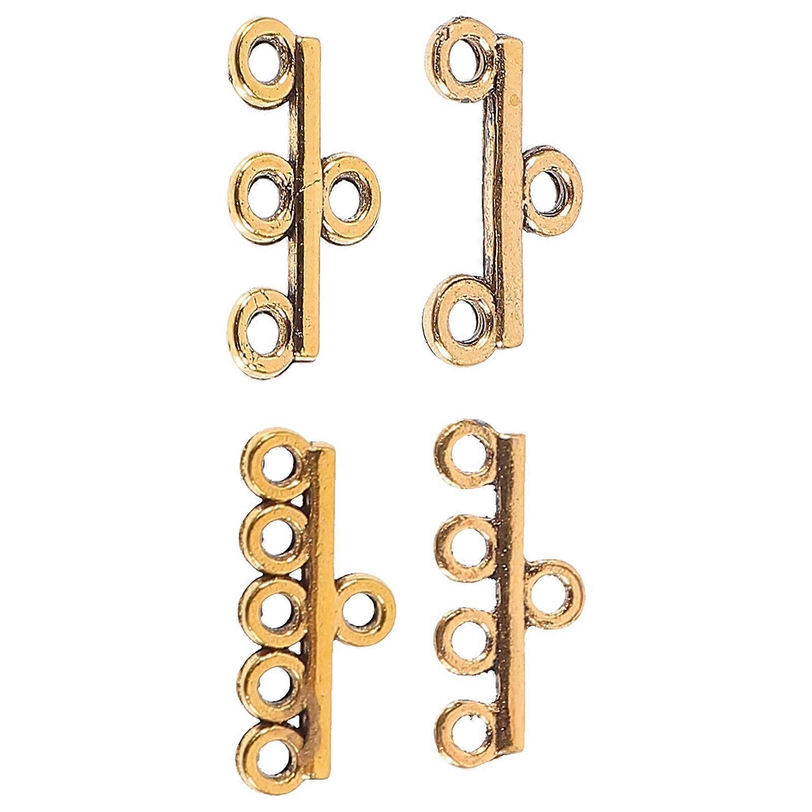 40PCS Durable Jewelry Making Clasps for DIY Necklaces & Bracelets – Includes Double, Triple, Quadruple & Quintuple Row Connectors – Antique Gold