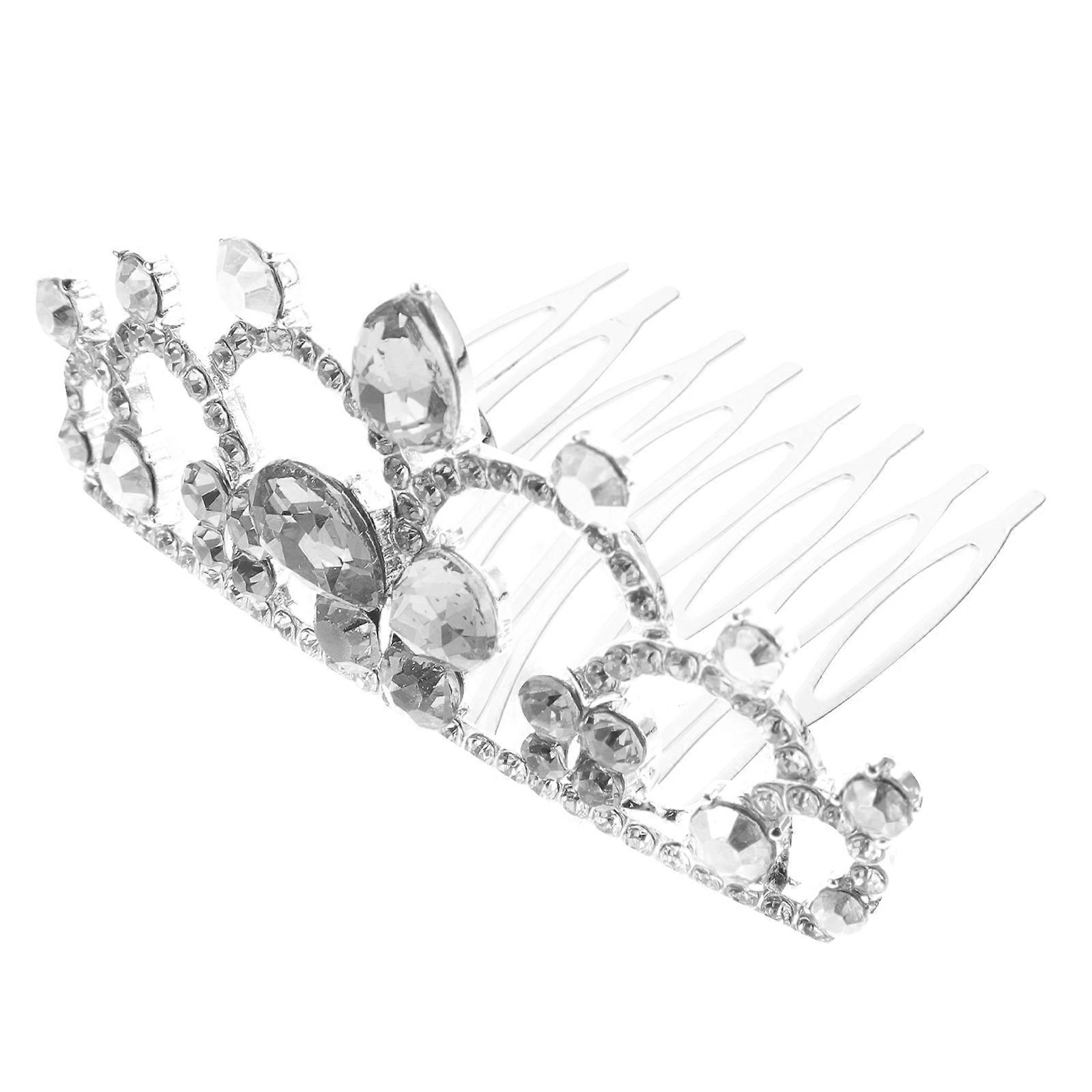 Κορίτσια Λαμπερό Στέμμα Hairband Tiara Comb Κομψό Στυλ Παιδιά Σχολείο Gathering Accessory 2.6×1.8×1.2in 1Pcs