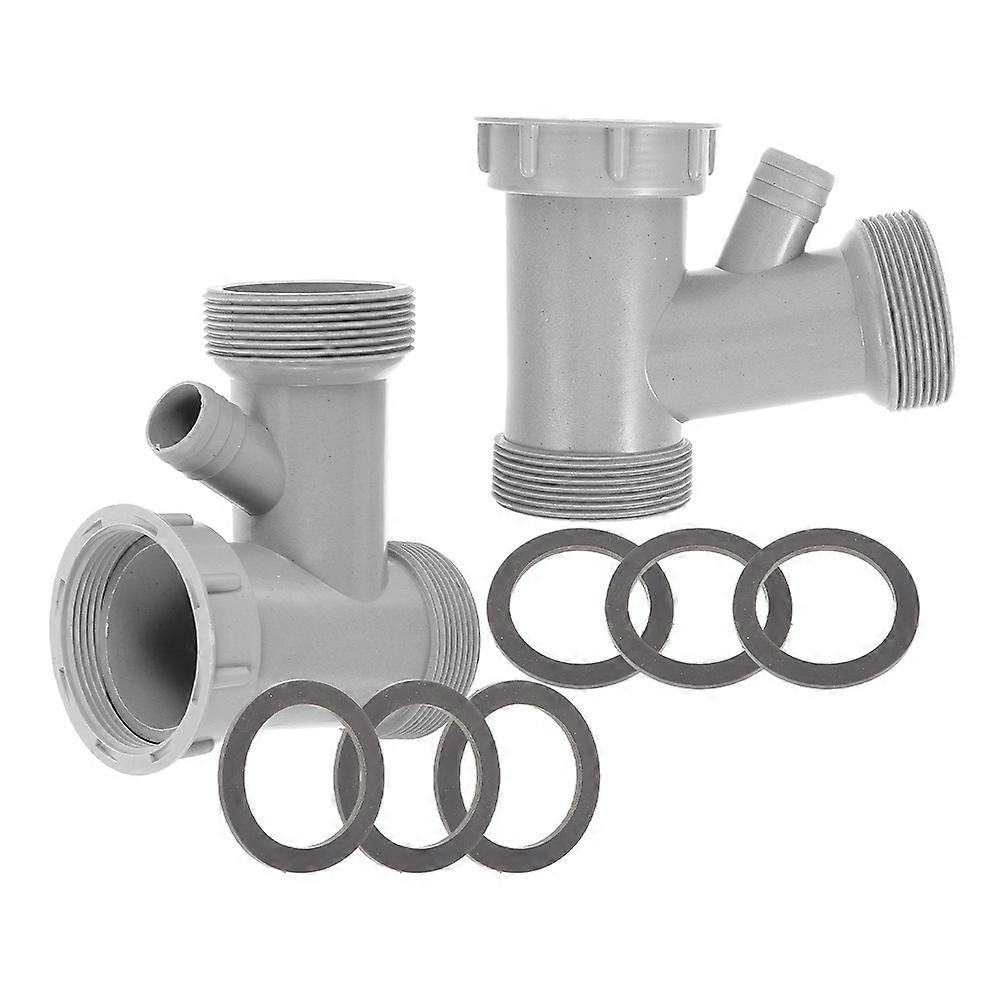 Double Sink Drain Kit Plumbing Fittings Kitchen Sink PP 13.50X10.50X7.00CM V-Bend Joint Easy Installation 2Pcs