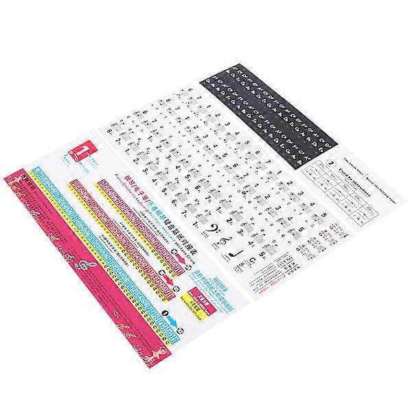Piano key stickers, transparent notation pasters, 88/61/54/49/37 keys, self-adhesive