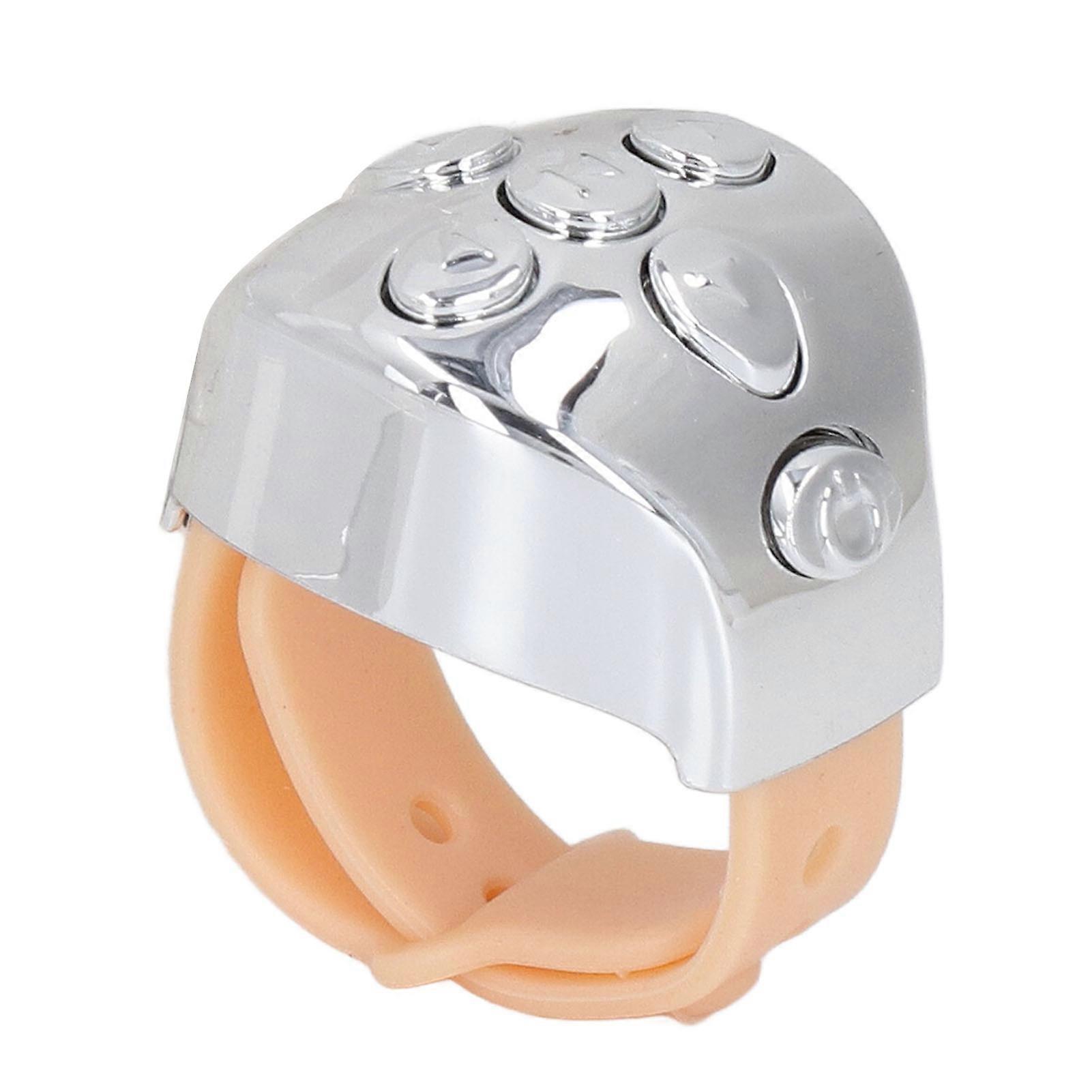 Bluetooth Remote Control Scrolling Ring APP Page Turner Camera Remote Shutter Selfie Button for Cell Phone Silver