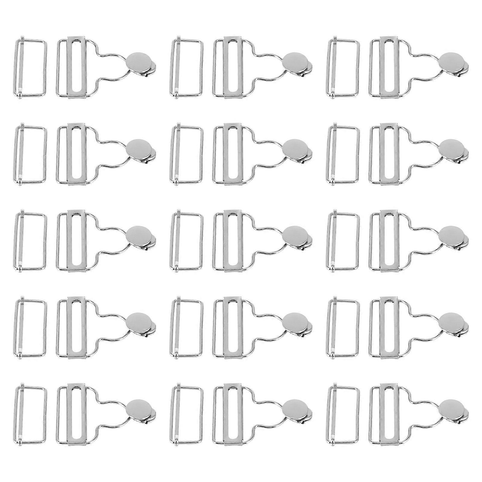 Fastening Trousers Suspenders For Adults 50 Sets Adjustable Overalls Clips