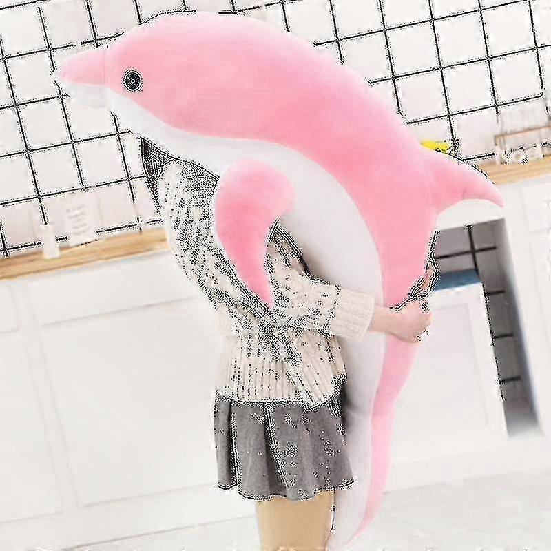 2025 1pc 30-160cm Huge Stuffed Dolphin Blue Pink Plush Toy Sea Ocean Aquatic Animal Kids Plush Animal Doll Boys Girls Birthday Gift