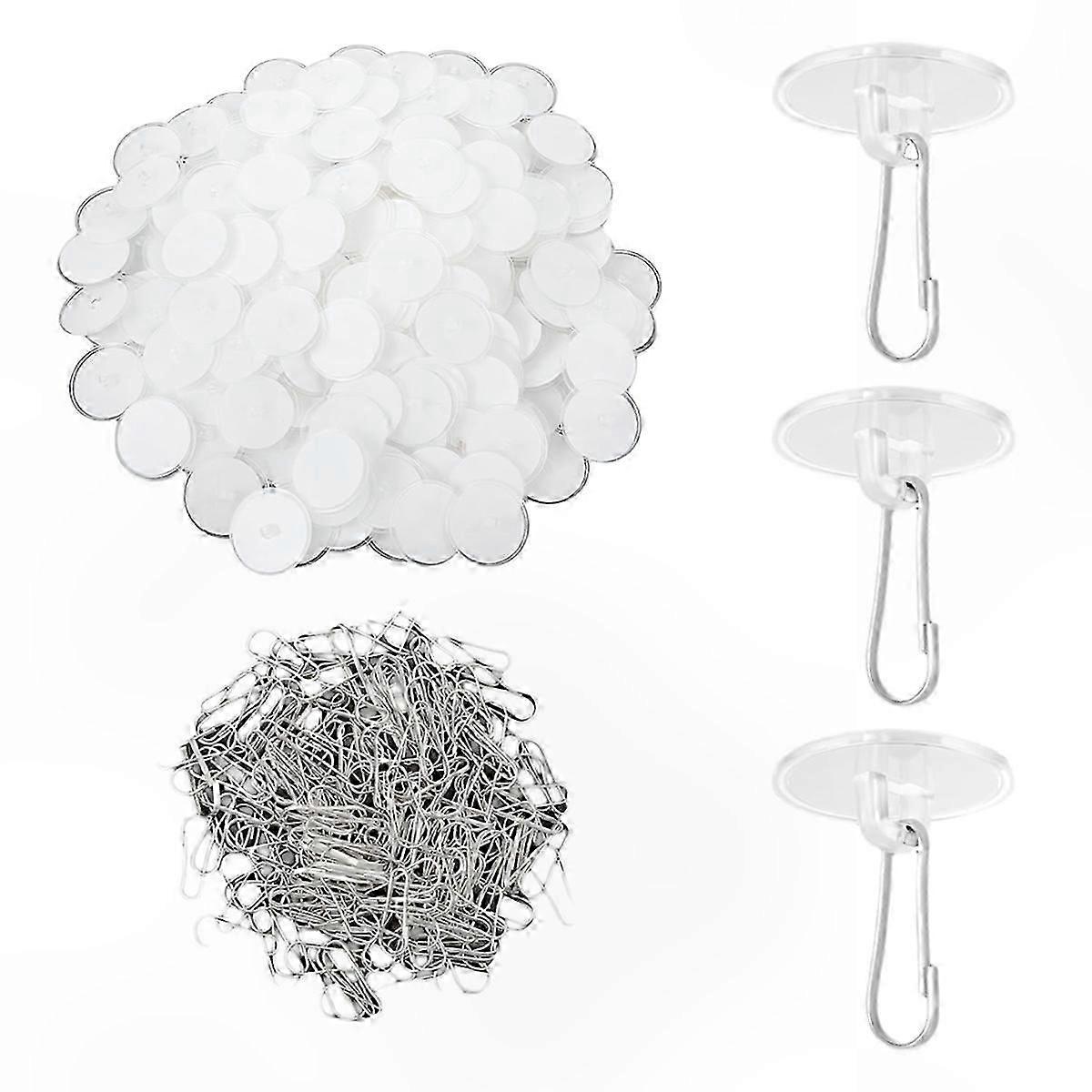 200Pcs Adhesive Ceiling Hooks for Hanging Decorations and Lights