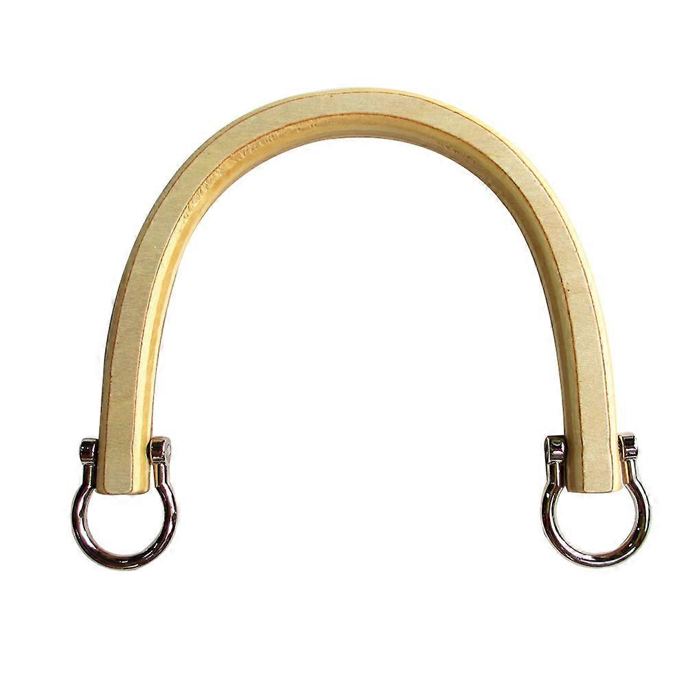 مقابض خشبية ذهبية للحقائب المصنوعة يدويا DIY مع أحزمة بلاستيكية متينة 12 مم