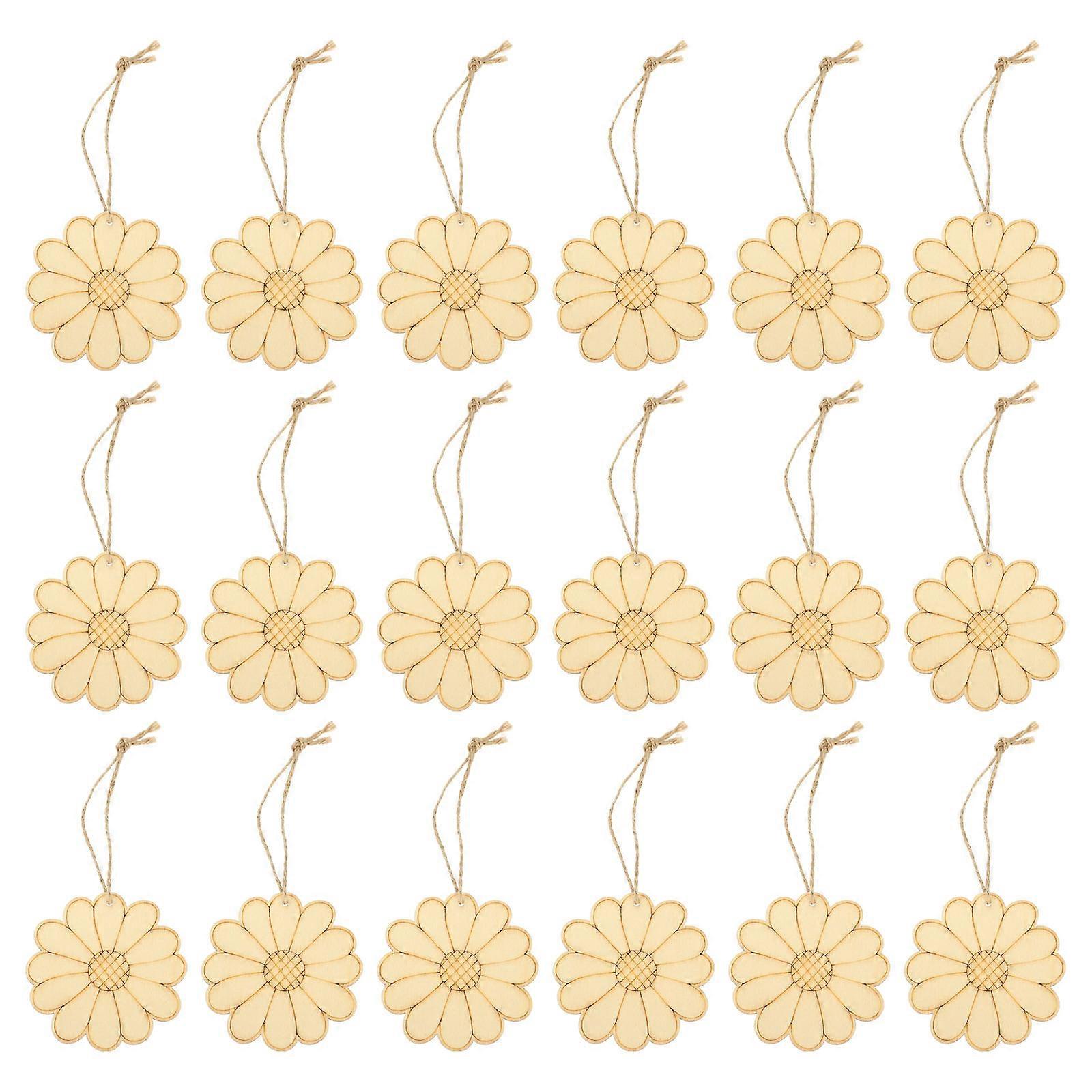 Paintable Ornaments 50 Sets Of Unfinished Wood Cutouts Creative Shape Slice DIY Accessories Light Yellow Rustic Look For